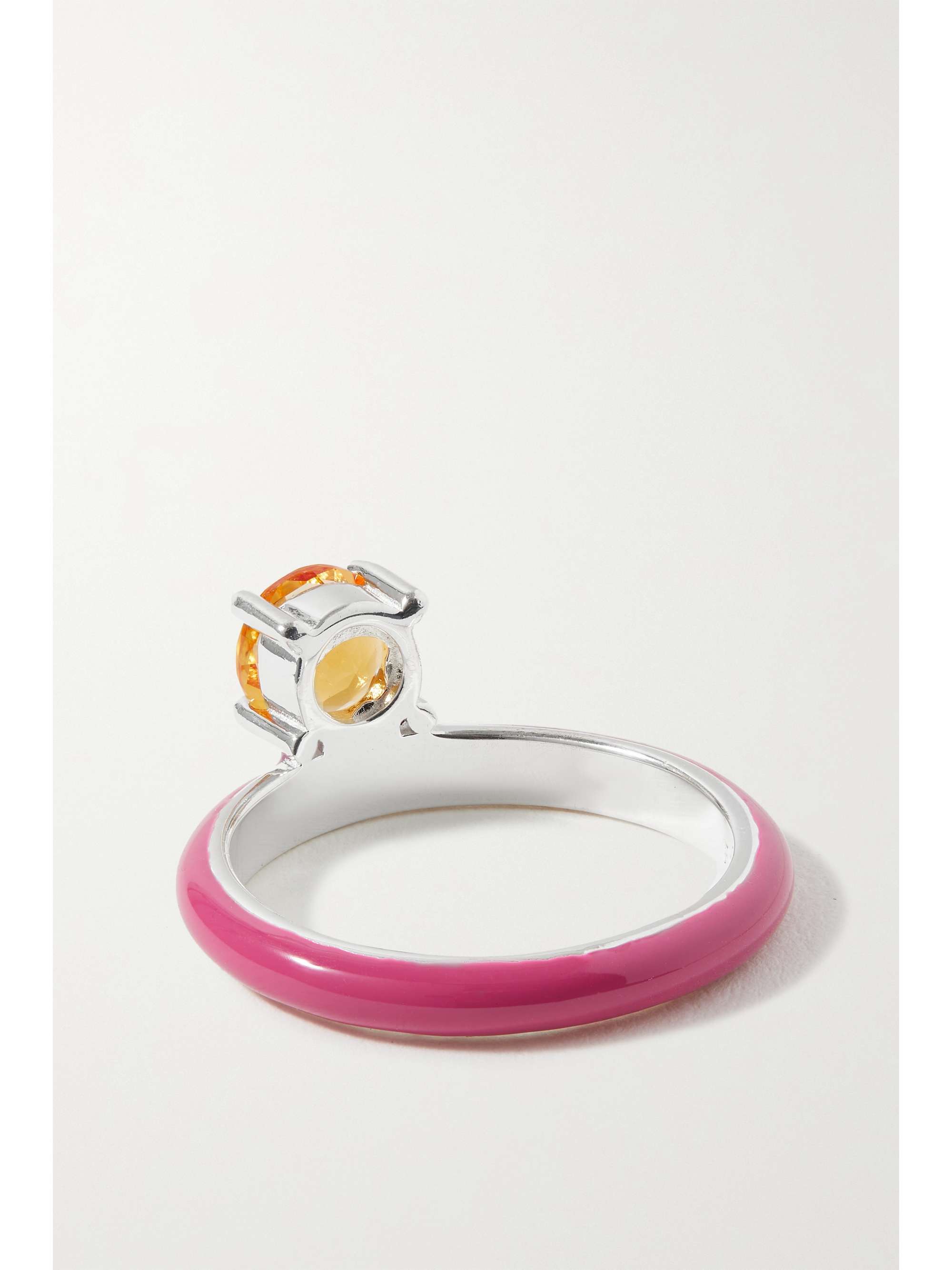 FRY POWERS Unicorn Rainbow sterling silver, enamel and citrine ring