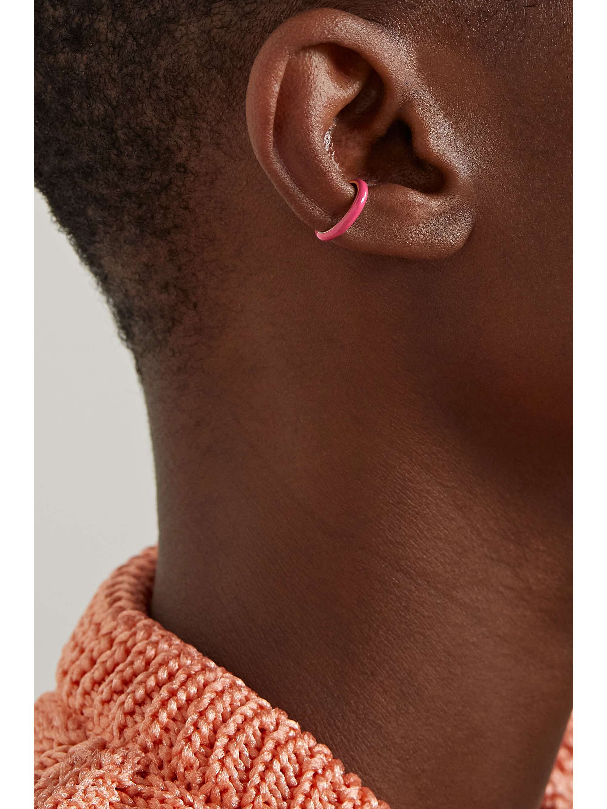 FRY POWERS Unicorn Rainbow gold and enamel ear cuff