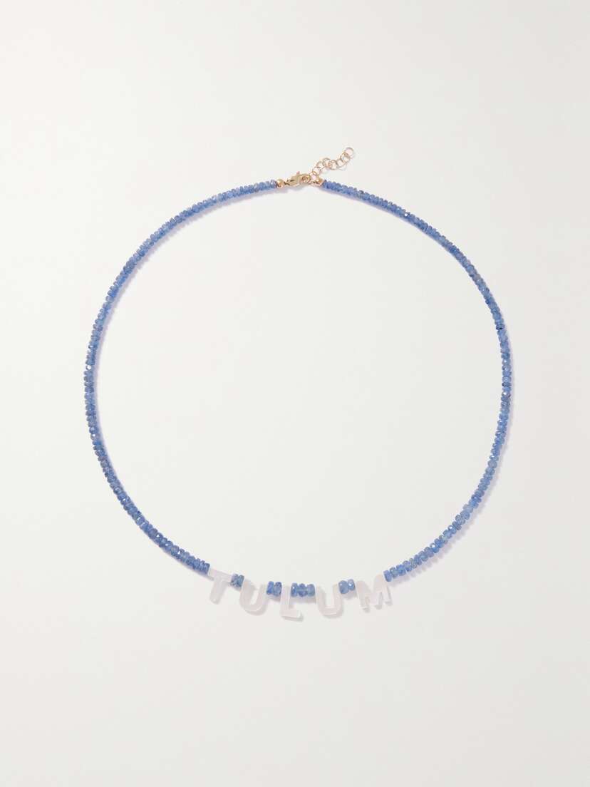 Roxanne First Tulum Gold, Sapphire And Mother-of-pearl Necklace