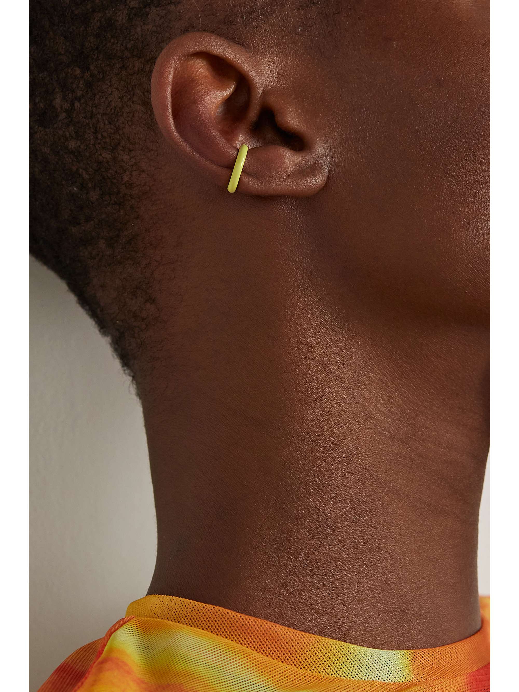 FRY POWERS Unicorn Rainbow gold and enamel ear cuff