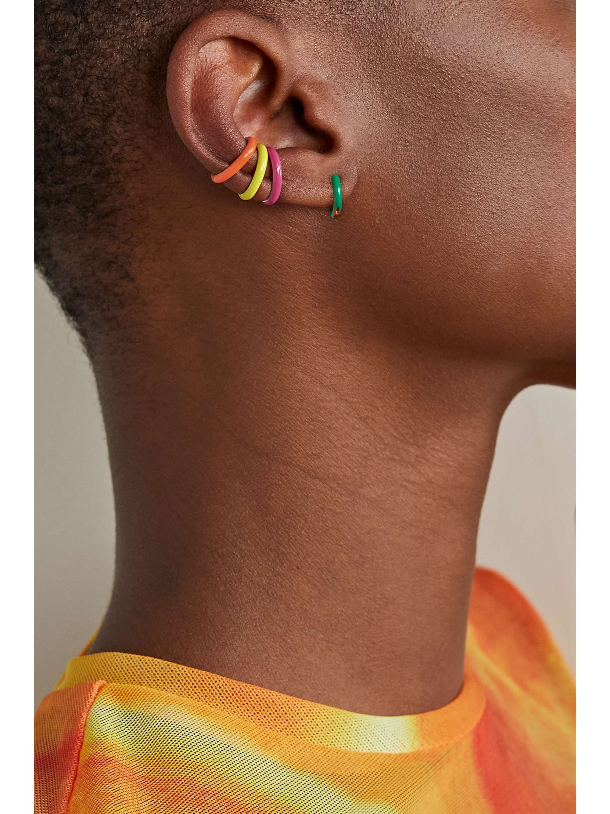 FRY POWERS Unicorn Rainbow gold and enamel ear cuff