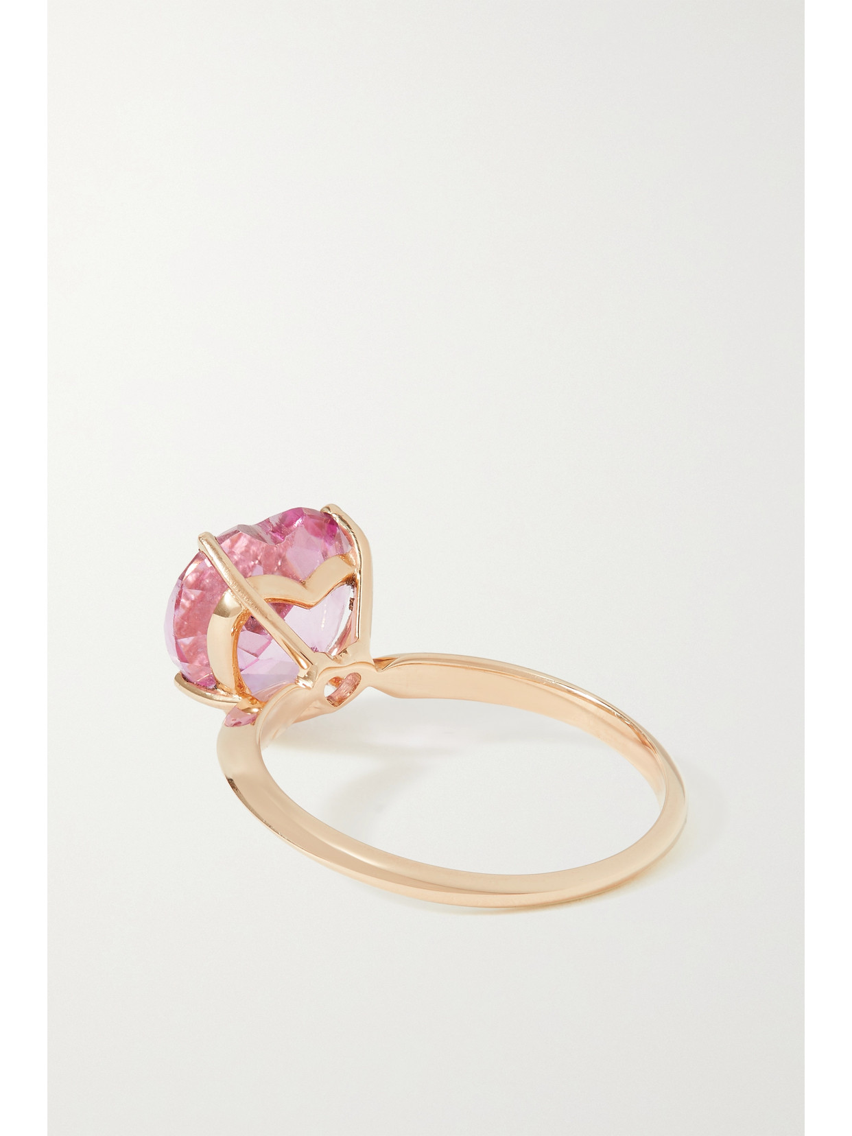 Fry Powers Rainbow Heart 14-karat Gold Topaz Ring In Pink