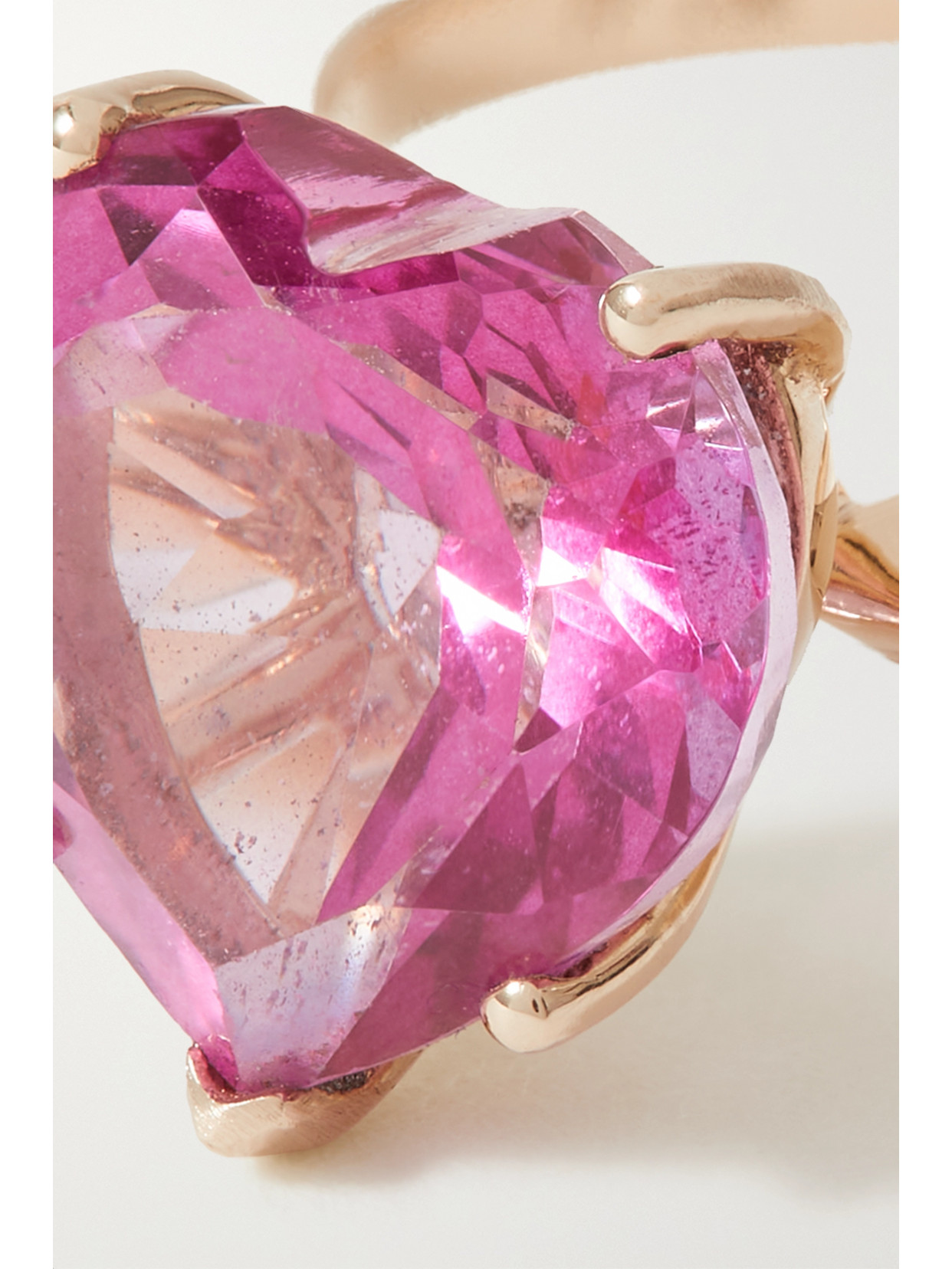 Fry Powers Rainbow Heart 14-karat Gold Topaz Ring In Pink
