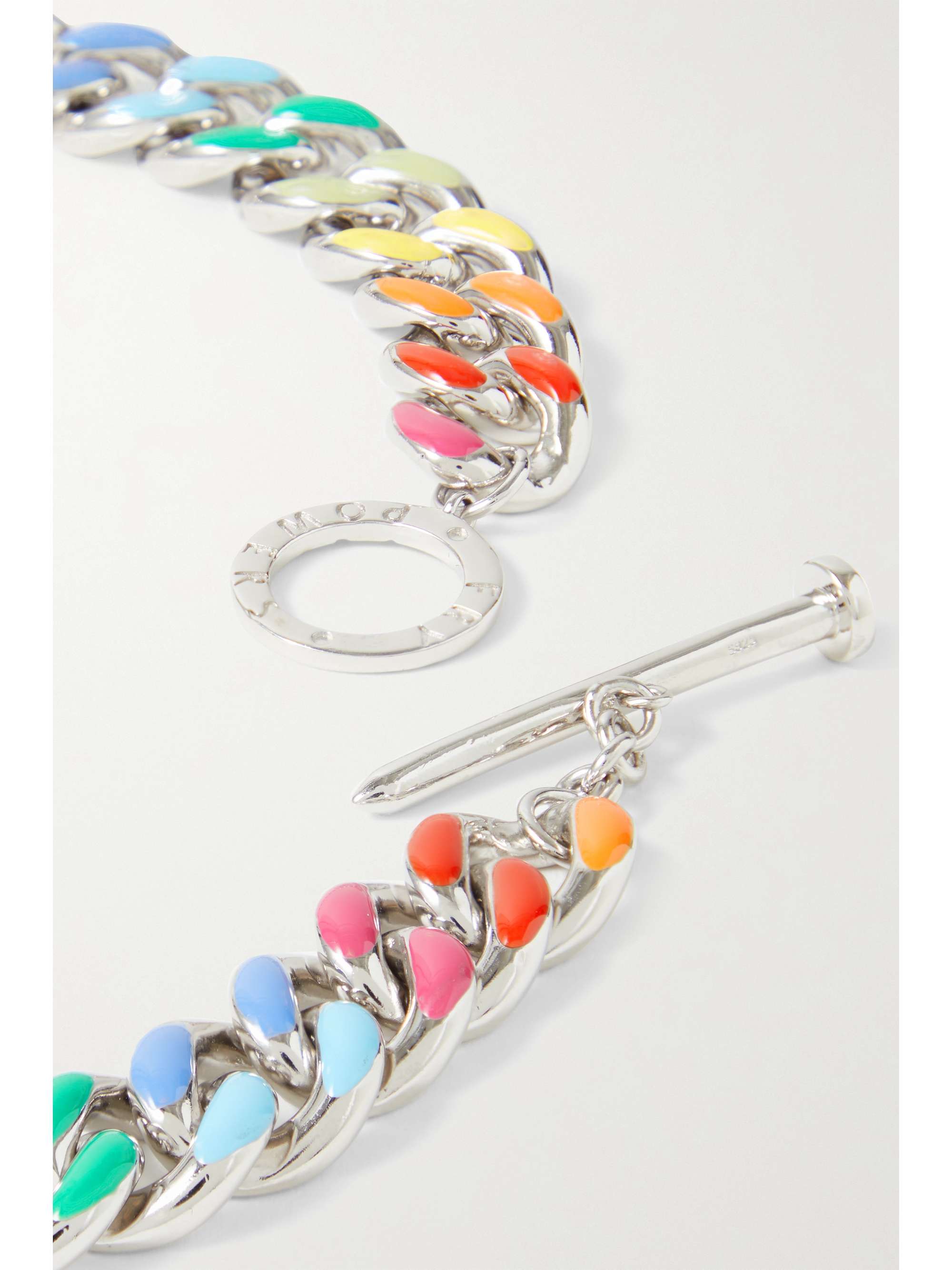 FRY POWERS Unicorn Rainbow sterling silver and enamel necklace