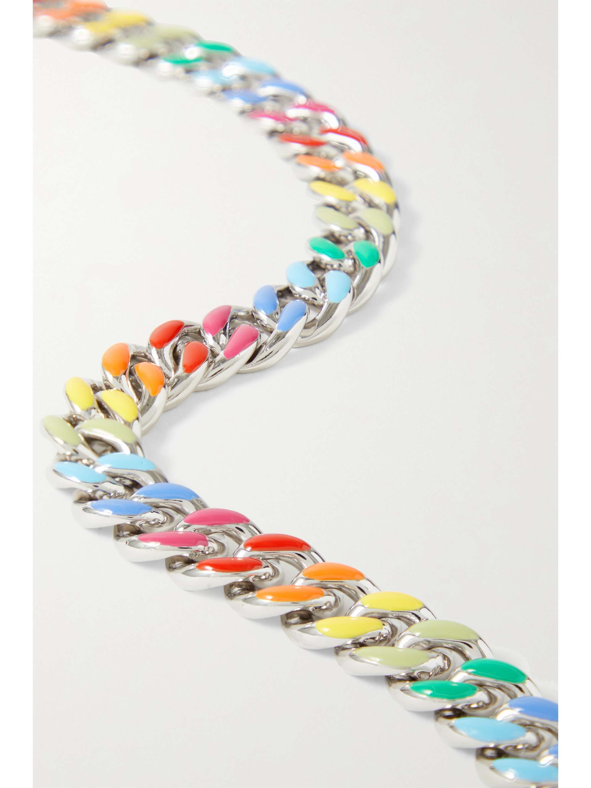 FRY POWERS Unicorn Rainbow sterling silver and enamel necklace
