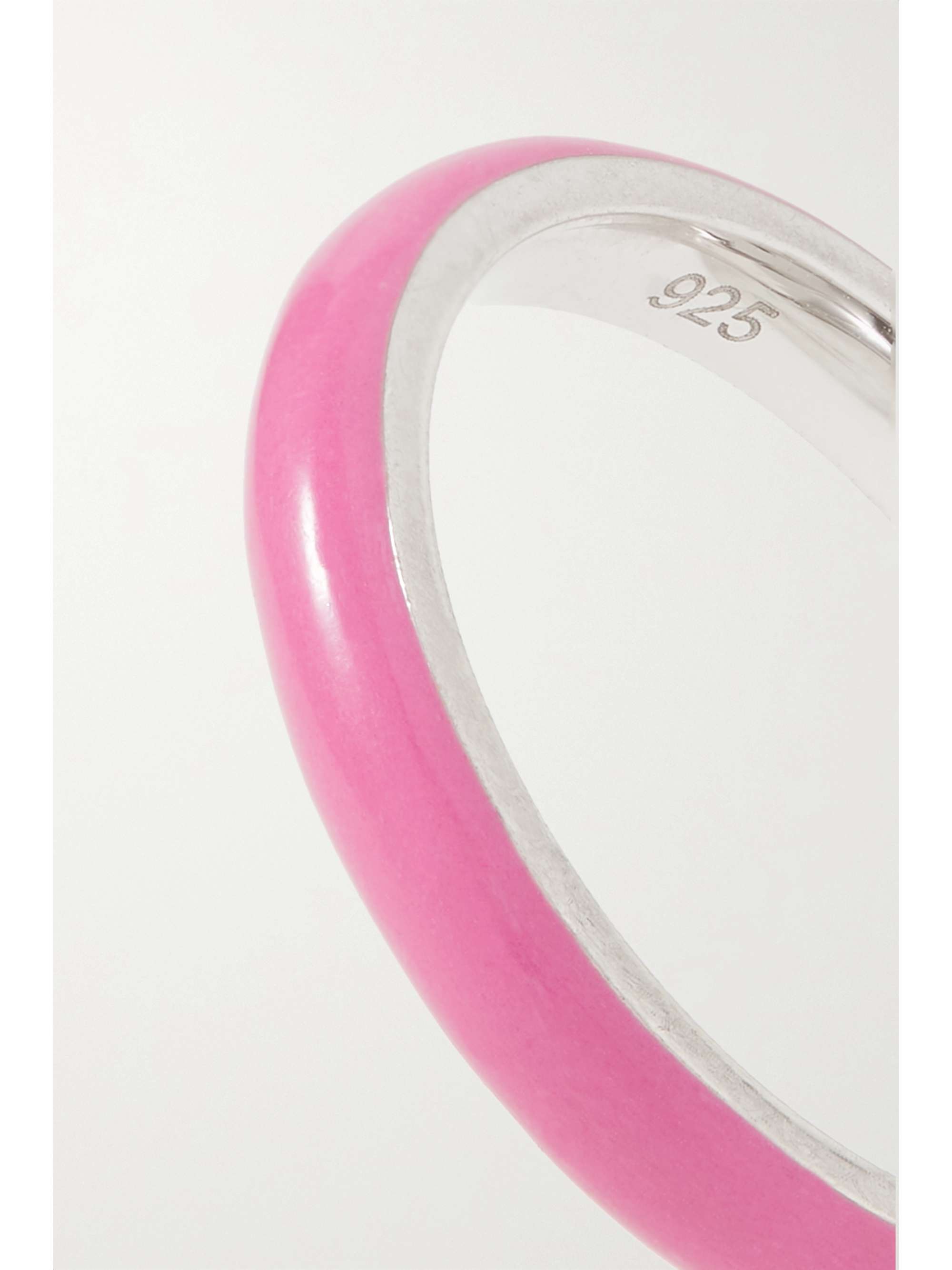 FRY POWERS Unicorn Rainbow sterling silver and enamel ring
