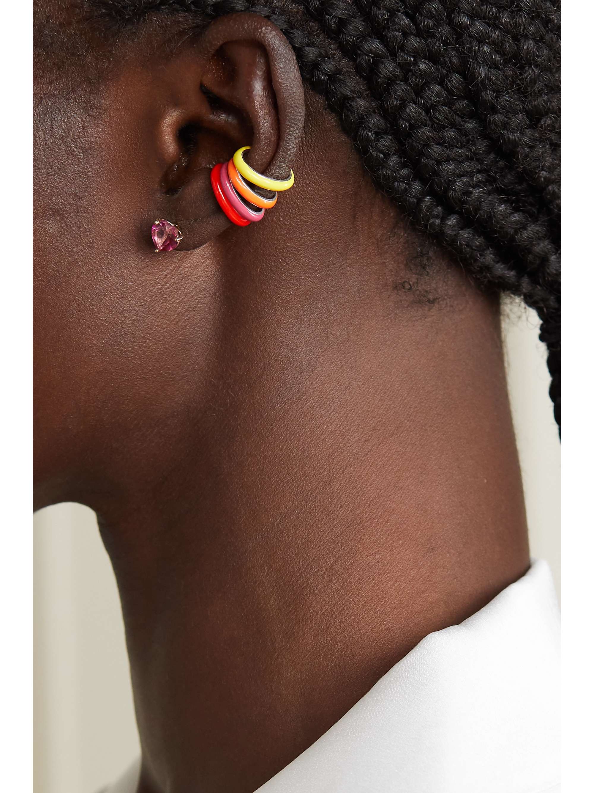 FRY POWERS The Complete Set Unicorn Rainbow set of eight sterling silver and enamel ear cuffs