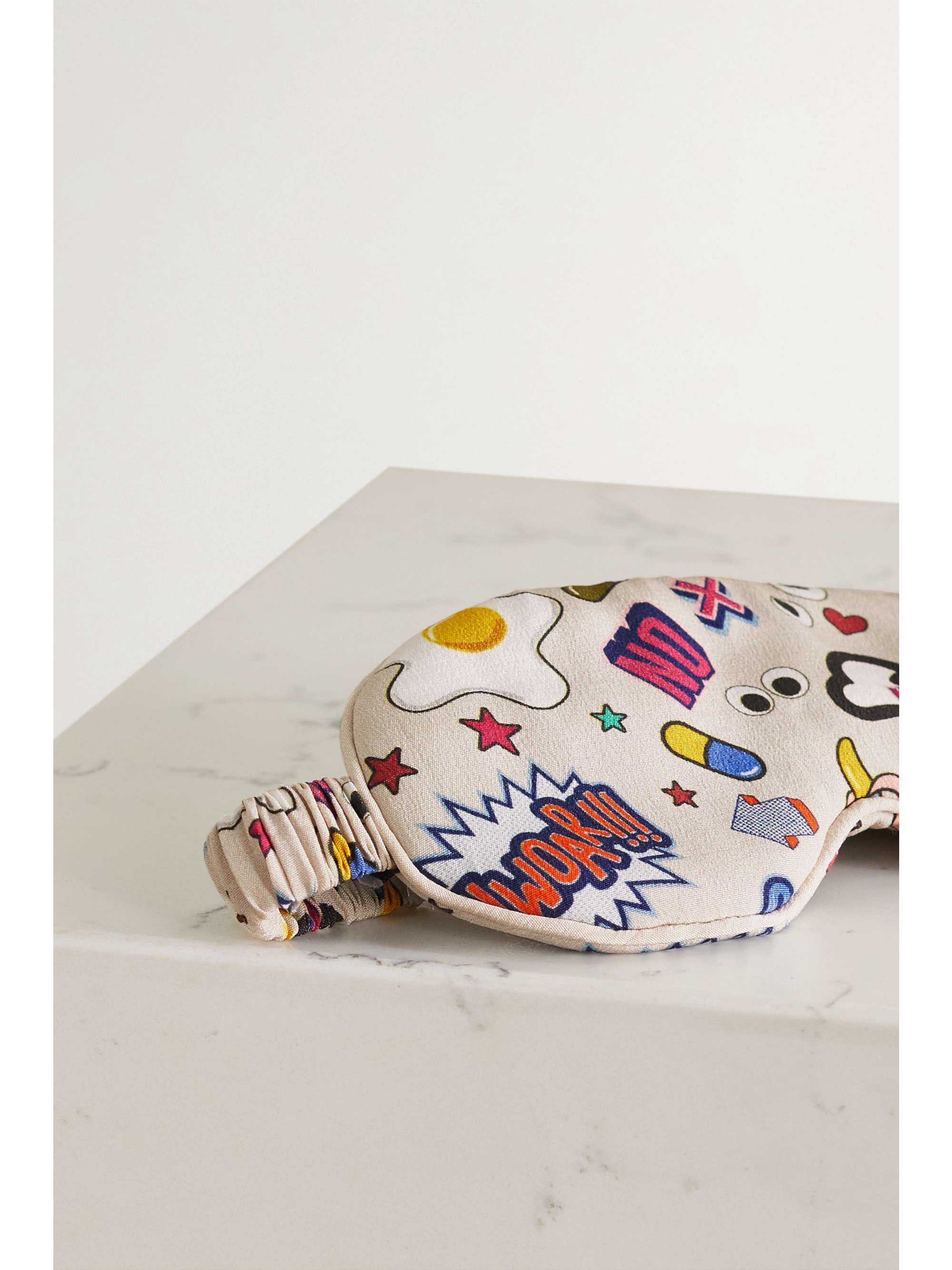 ANYA HINDMARCH Schlafmaske aus bedrucktem Seiden-Crêpe