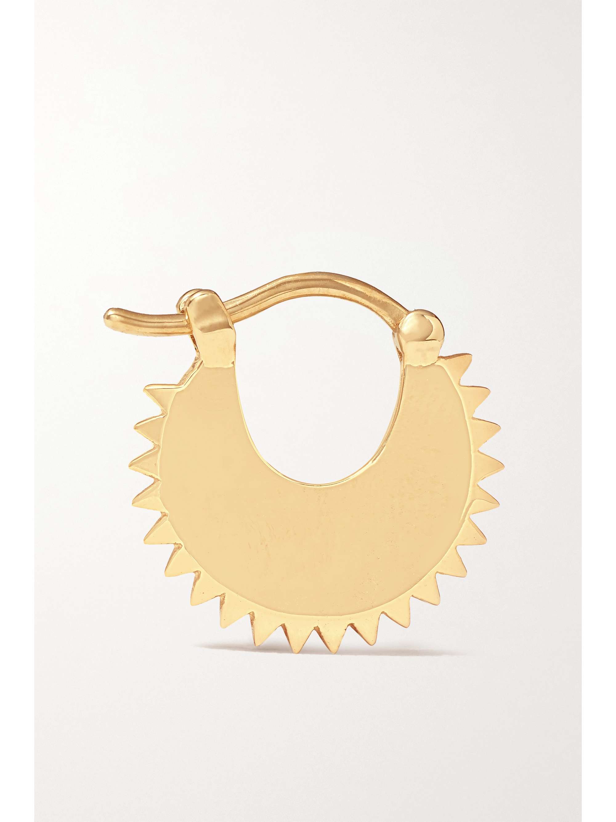 FOUNDRAE Pyramid Crescent 18-karat gold single hoop earring