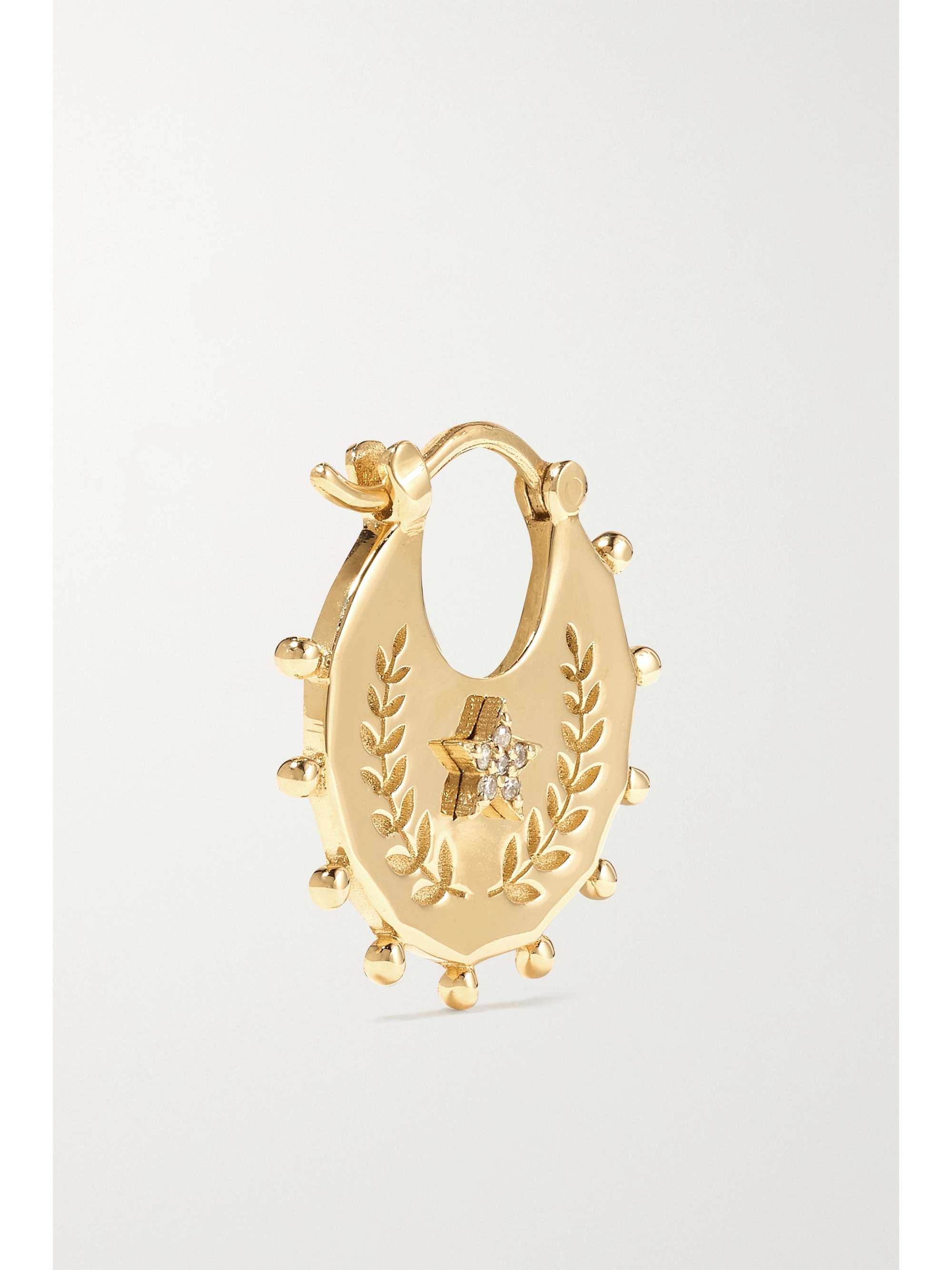 FOUNDRAE Per Aspera Ad Astra 18-karat gold diamond single hoop earring