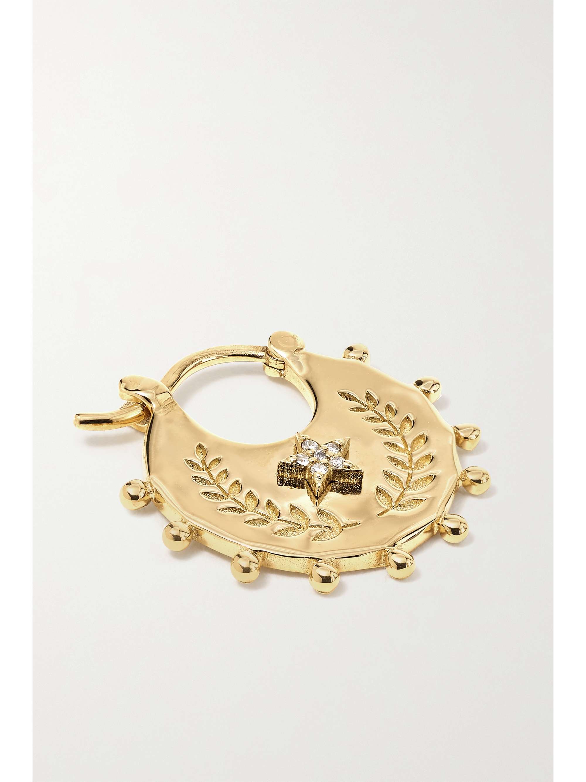 FOUNDRAE Per Aspera Ad Astra 18-karat gold diamond single hoop earring