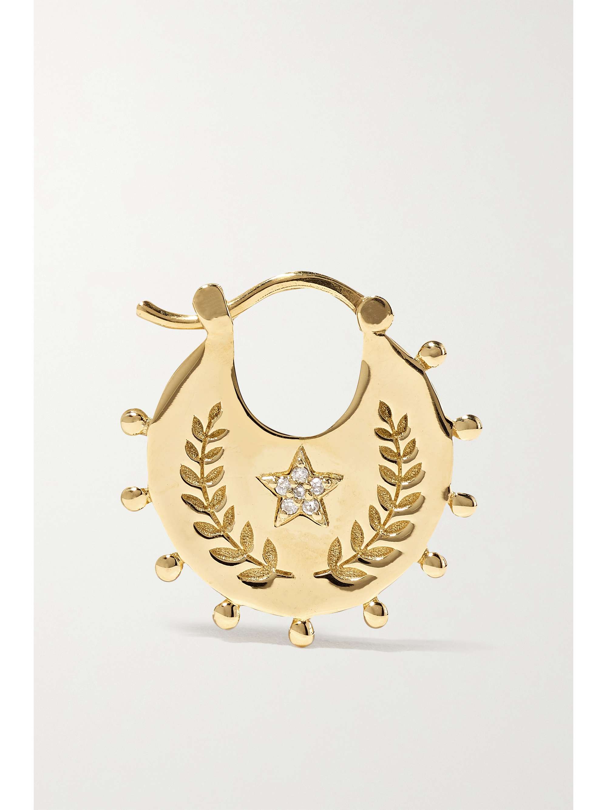FOUNDRAE Per Aspera Ad Astra 18-karat gold diamond single hoop earring