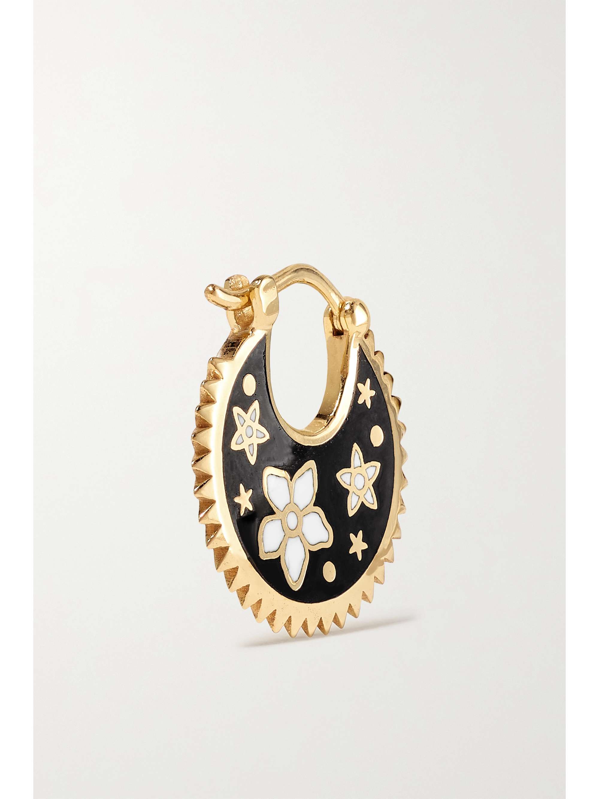FOUNDRAE Resilience Crescent 18-karat gold and enamel single hoop earring