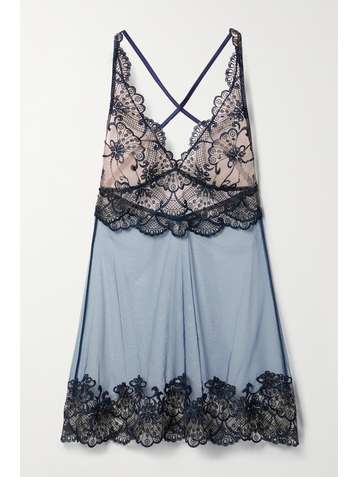 I.D. Sarrieri Embroidered Tulle Chemise