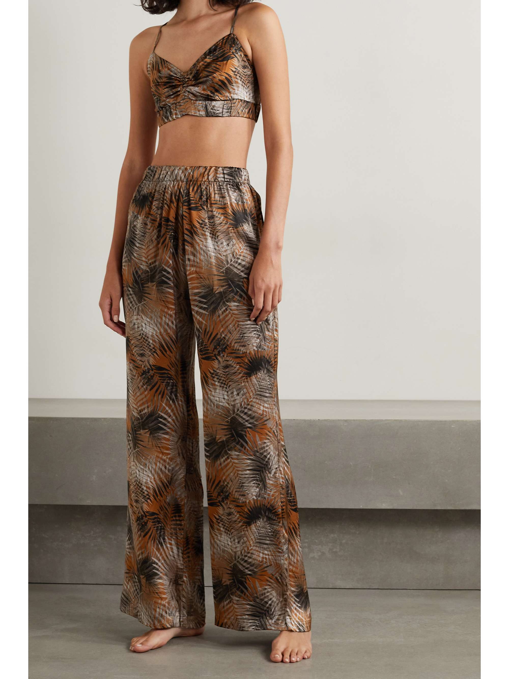 ELSE Palm Springs printed silk wide-leg pants