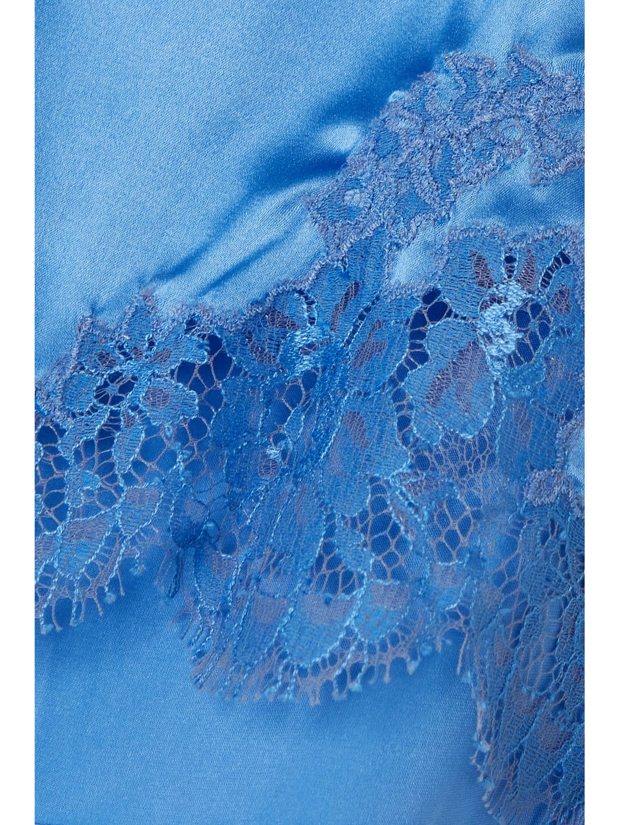I.D. SARRIERI Hôtel Particulier Chantilly lace-trimmed silk-blend satin pajama shorts