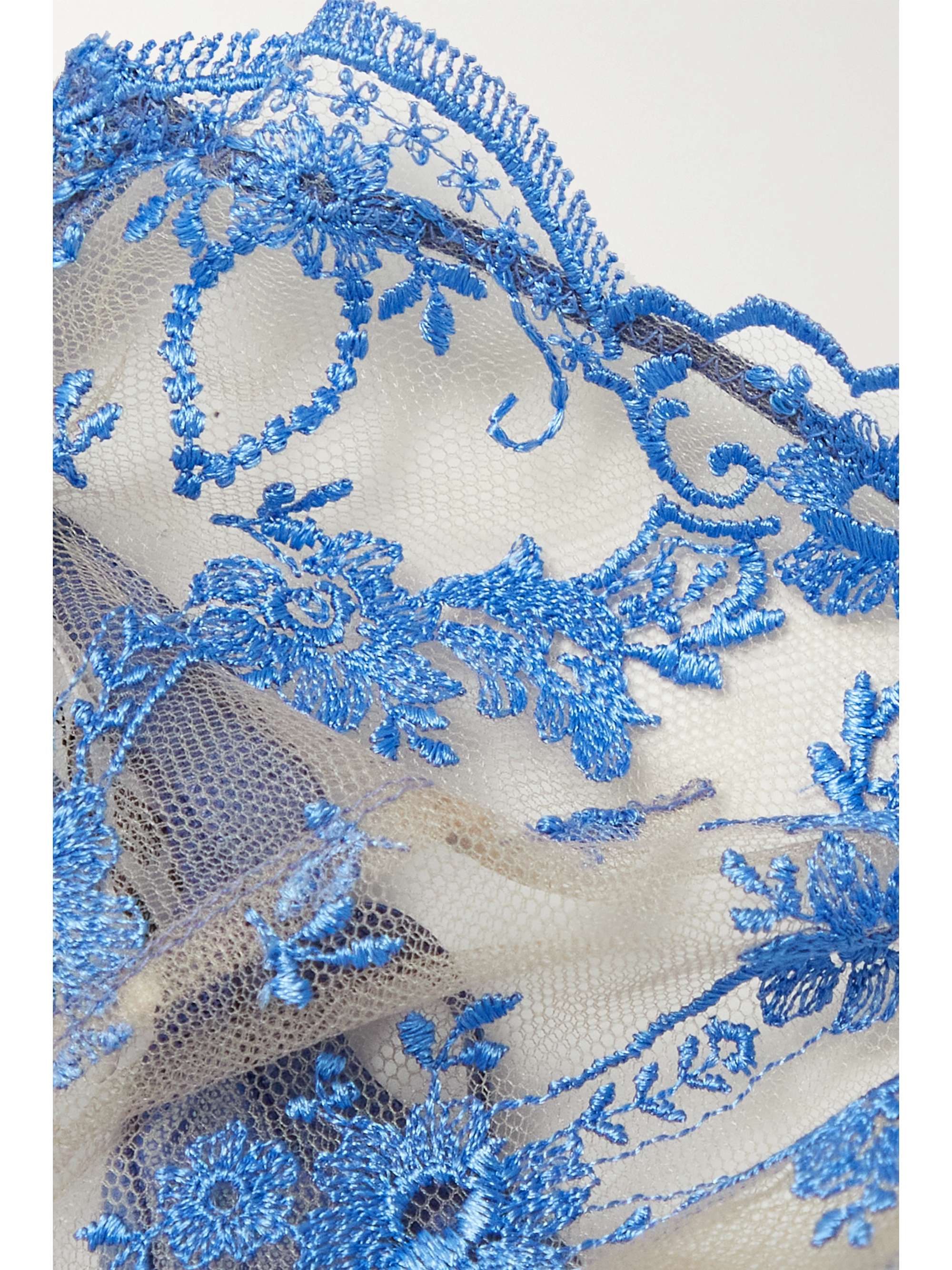 I.D. SARRIERI + NET SUSTAIN Petal Bloom embroidered tulle underwired balconette bra
