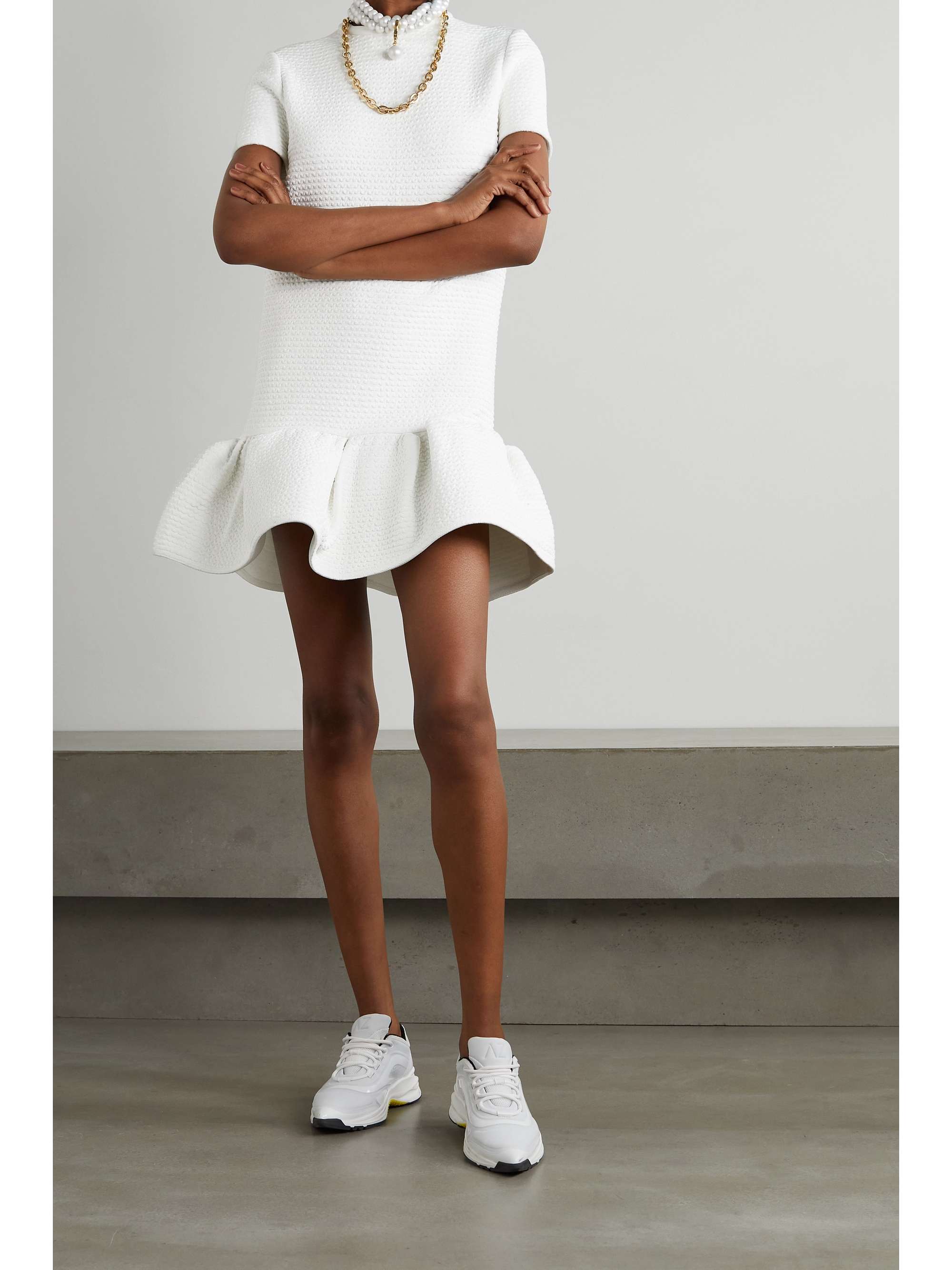 AZ FACTORY SuperTech-SuperChic ruffled stretch-cloqué mini dress