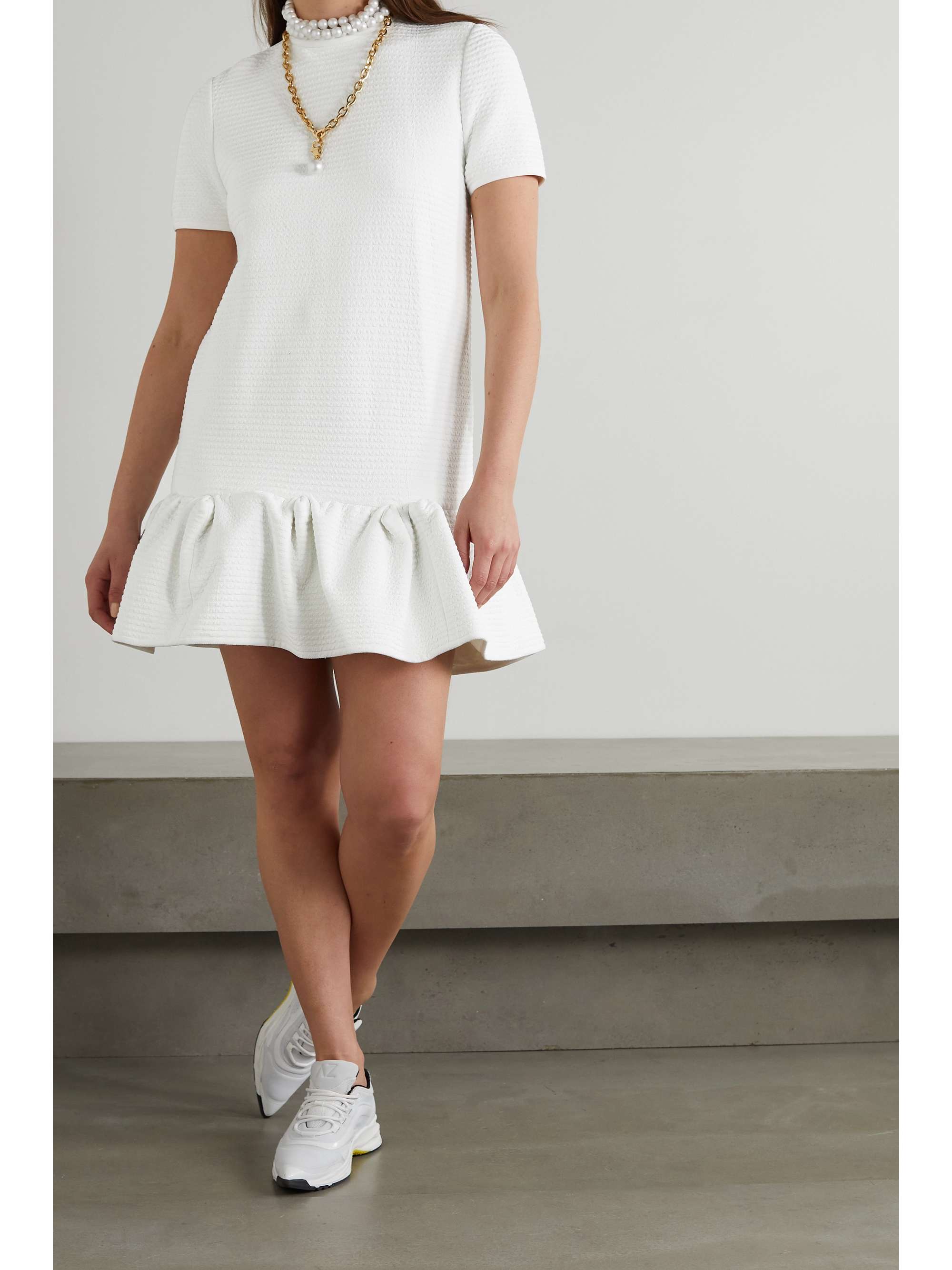 AZ FACTORY SuperTech-SuperChic ruffled stretch-cloqué mini dress