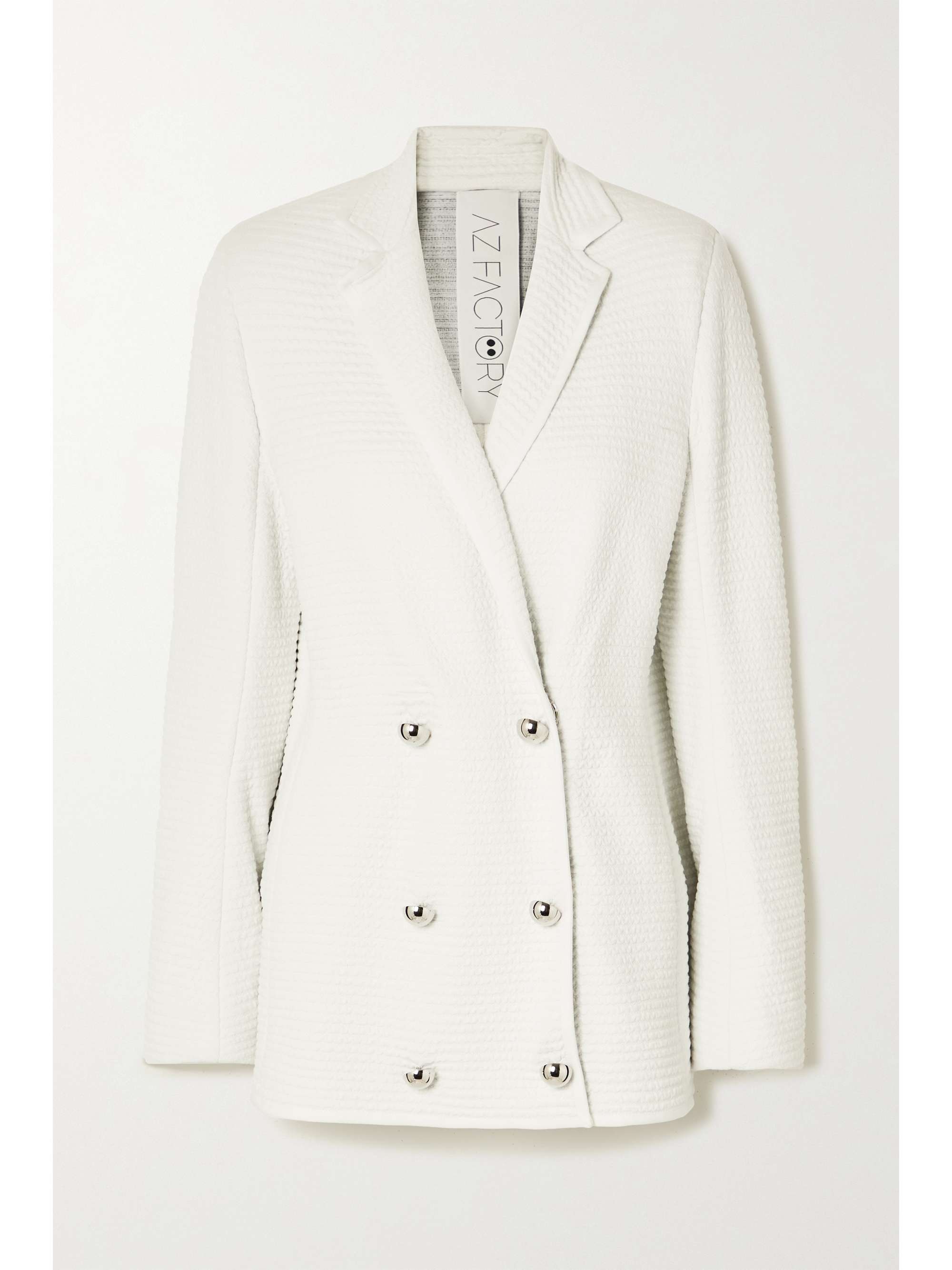 white stretch blazer