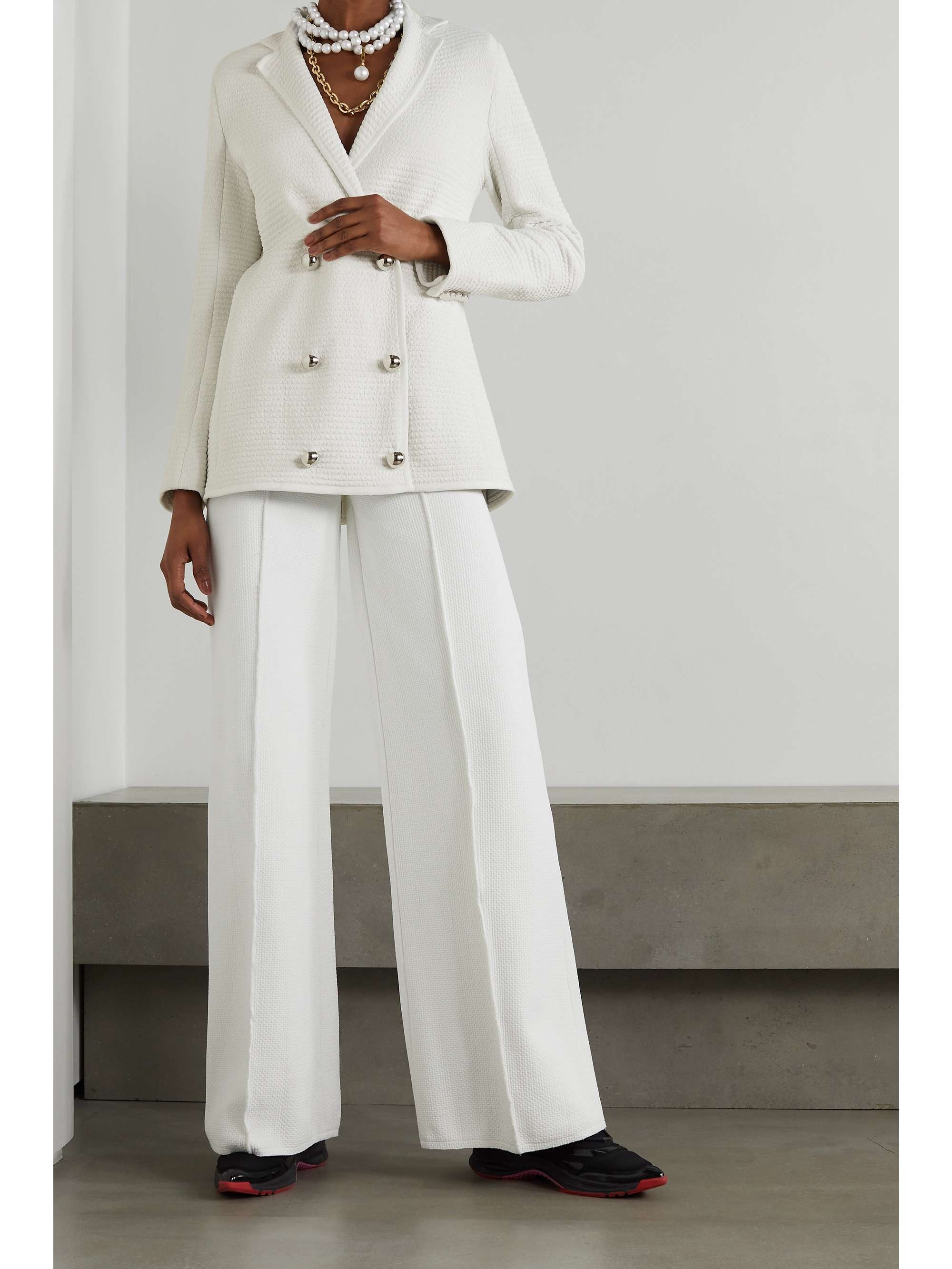 white stretch blazer