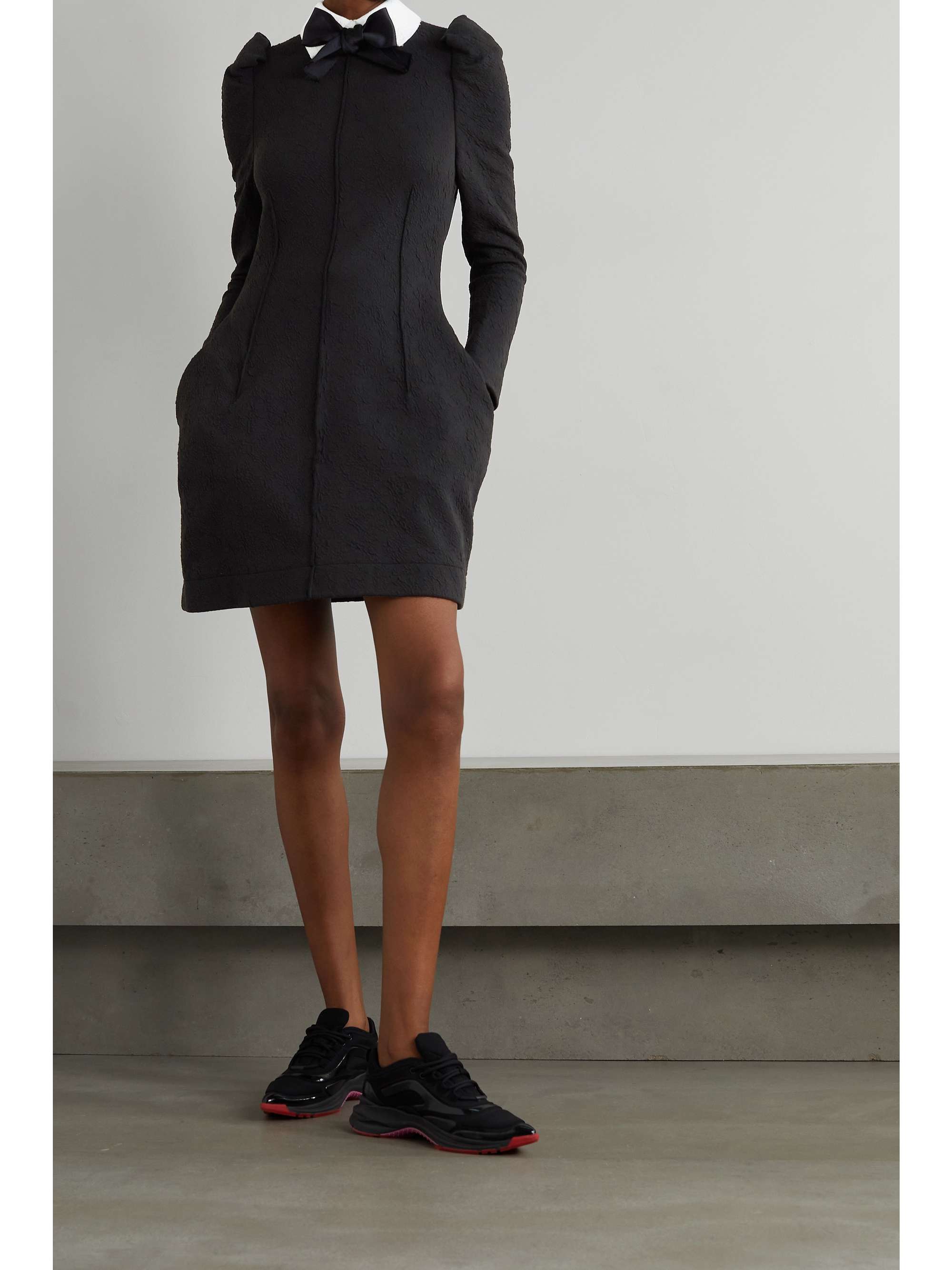 AZ FACTORY SuperTech-SuperChic bow-detailed stretch-cloqué mini dress