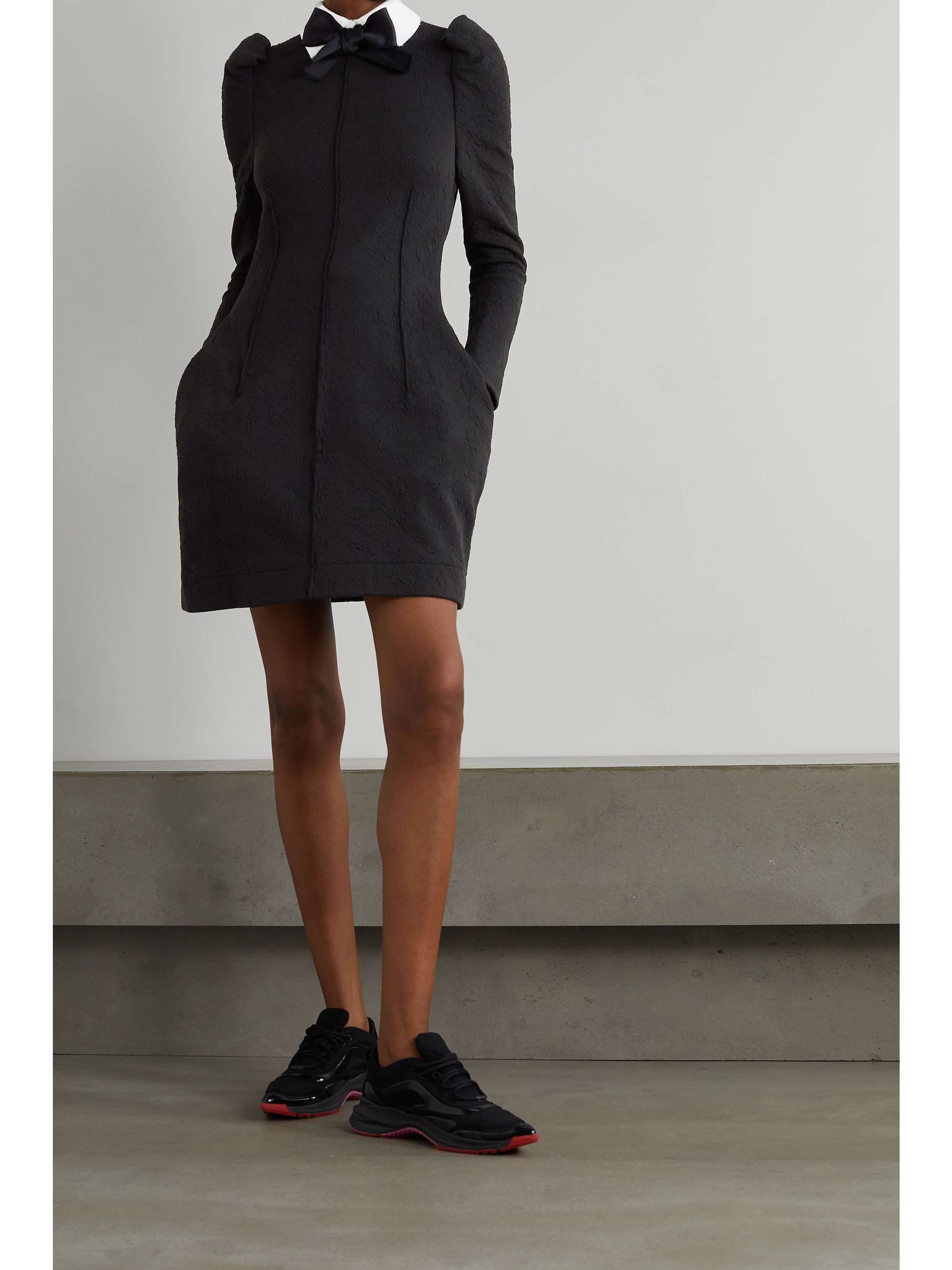 AZ FACTORY SuperTech-SuperChic bow-detailed stretch-cloqué mini dress