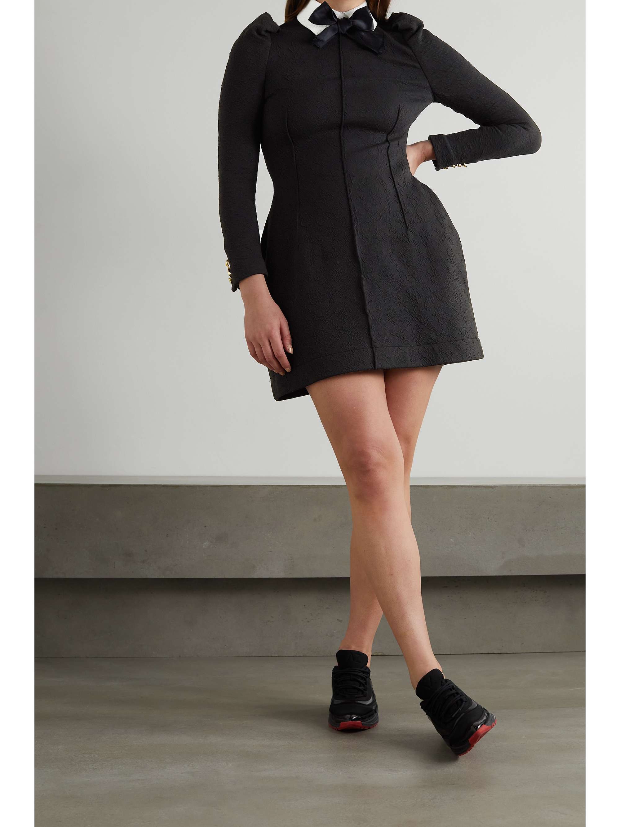 AZ FACTORY SuperTech-SuperChic bow-detailed stretch-cloqué mini dress