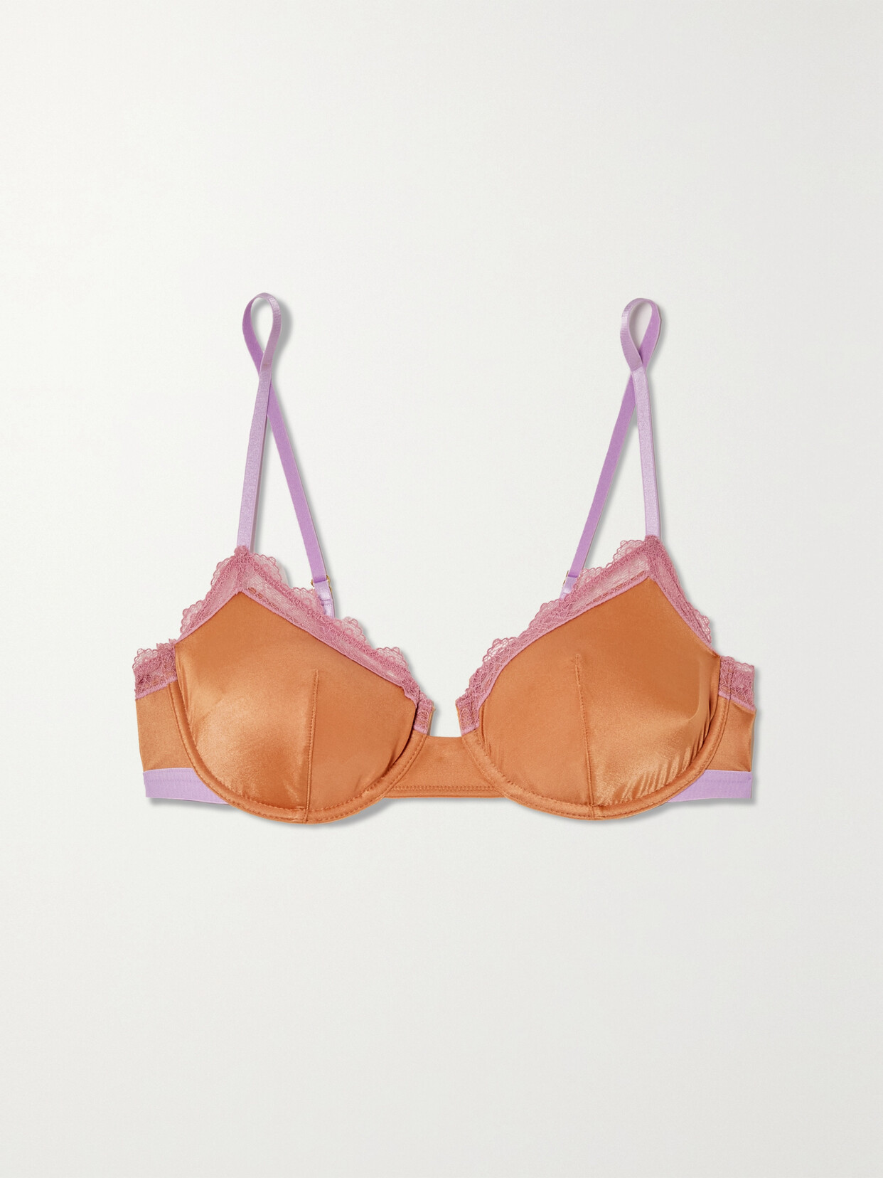 Dora Larsen - + Net Sustain Cydney Recycled Lace-trimmed Stretch-jersey Underwired Bra - Orange