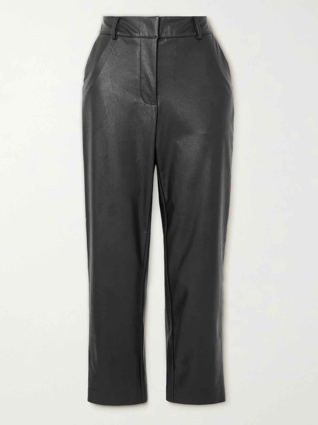 COMMANDO CROPPED FAUX LEATHER STRAIGHT-LEG PANTS