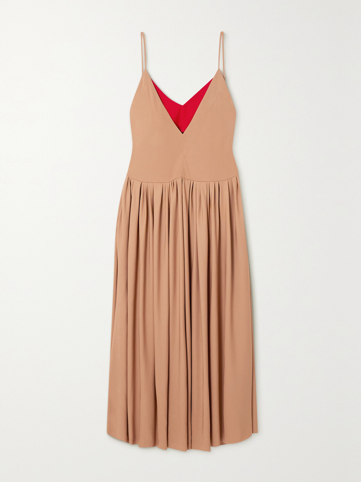 empire waist knee length dress Beige Beaded Cap Sleeve Empire Waist Sheath Midi Dress