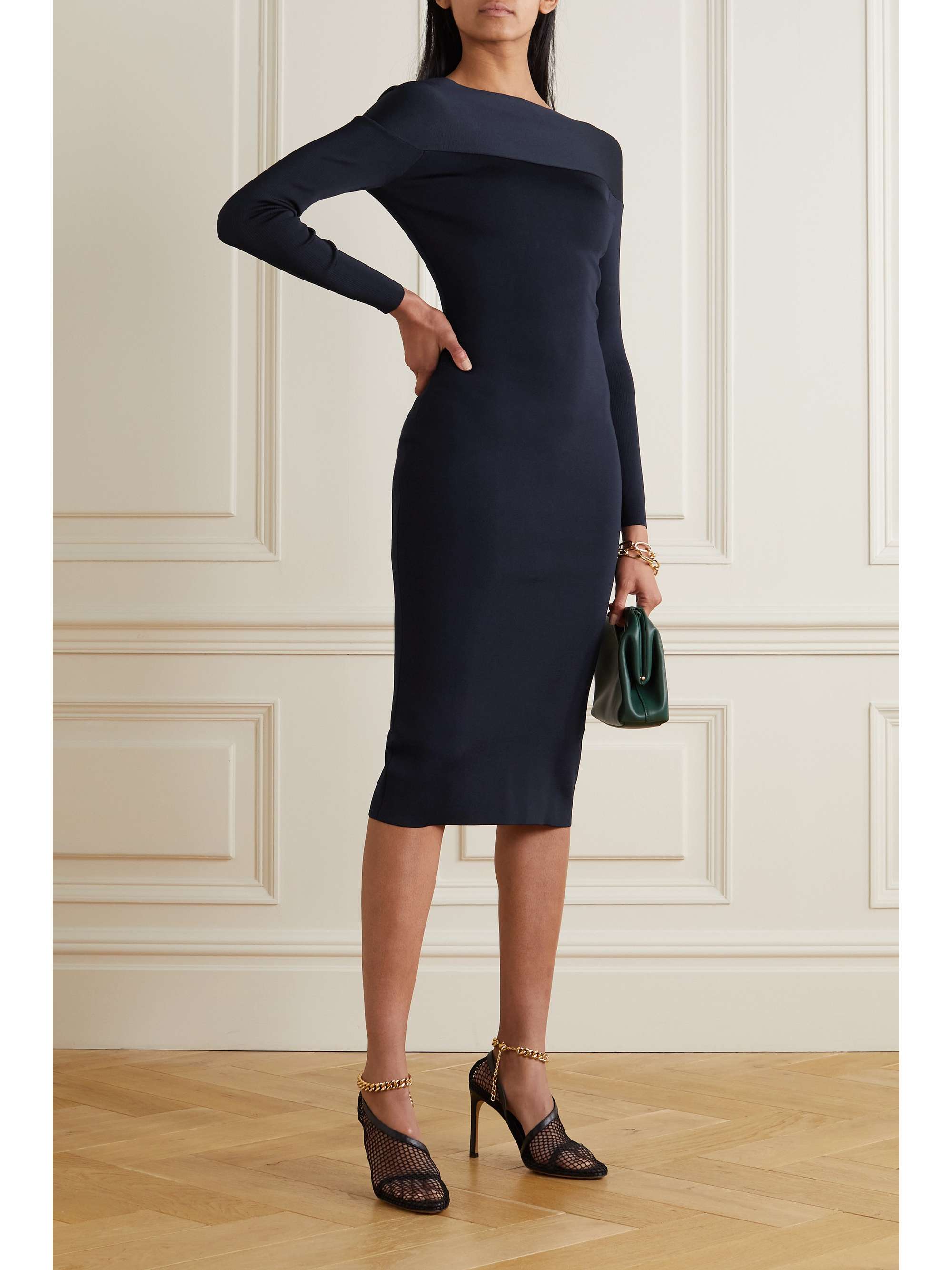 Victoria Beckham - Stretch-knit Dress - Blue - x Large - Net A Porter
