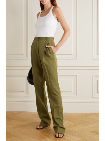 MICHAEL KORS COLLECTION Mika pleated wool-blend twill straight-leg pants