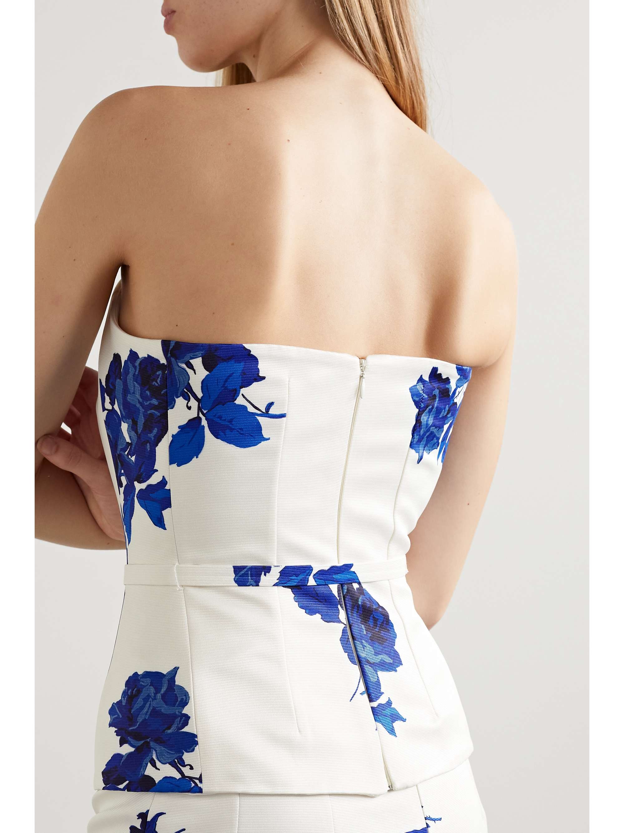 floral strapless top