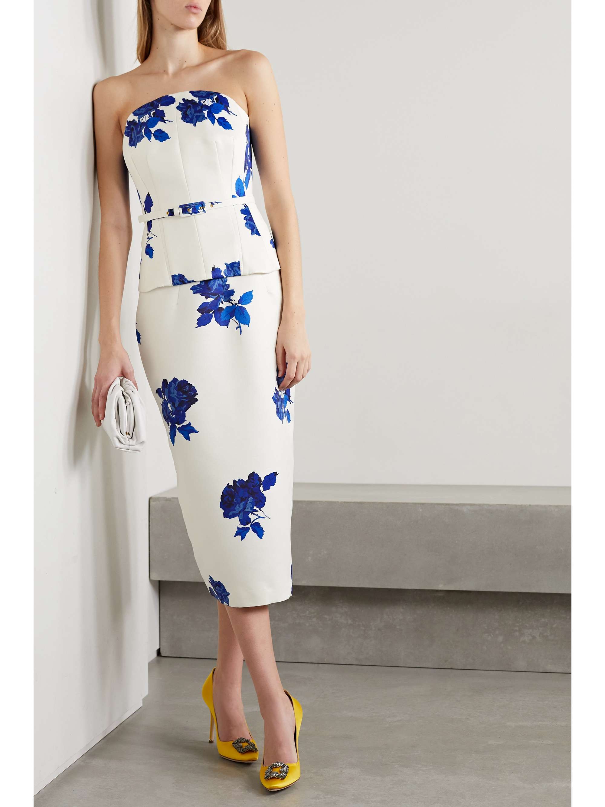 floral strapless top