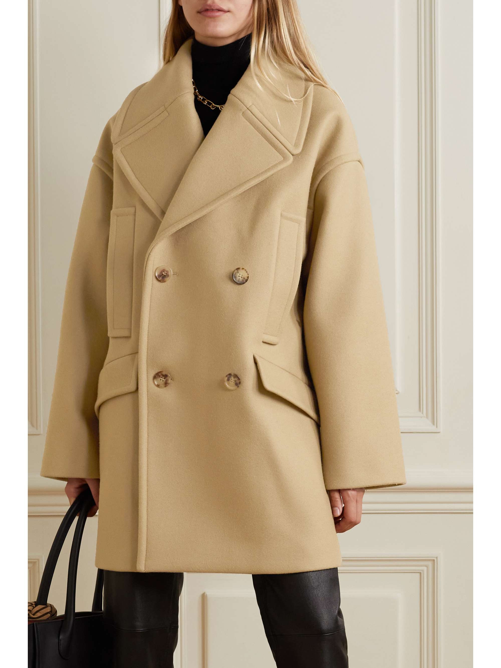 MICHAEL KORS COLLECTION 大廓形双排扣羊毛外套