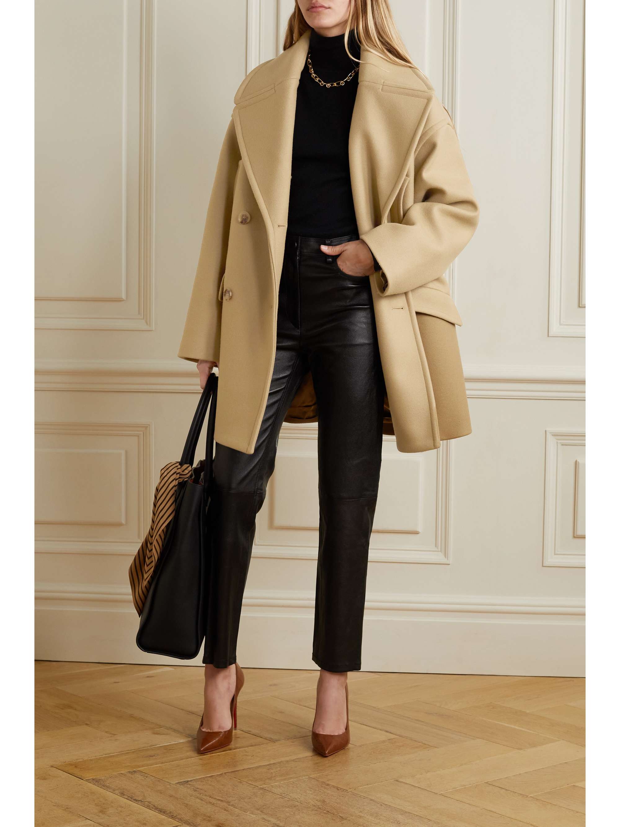 MICHAEL KORS COLLECTION 大廓形双排扣羊毛外套