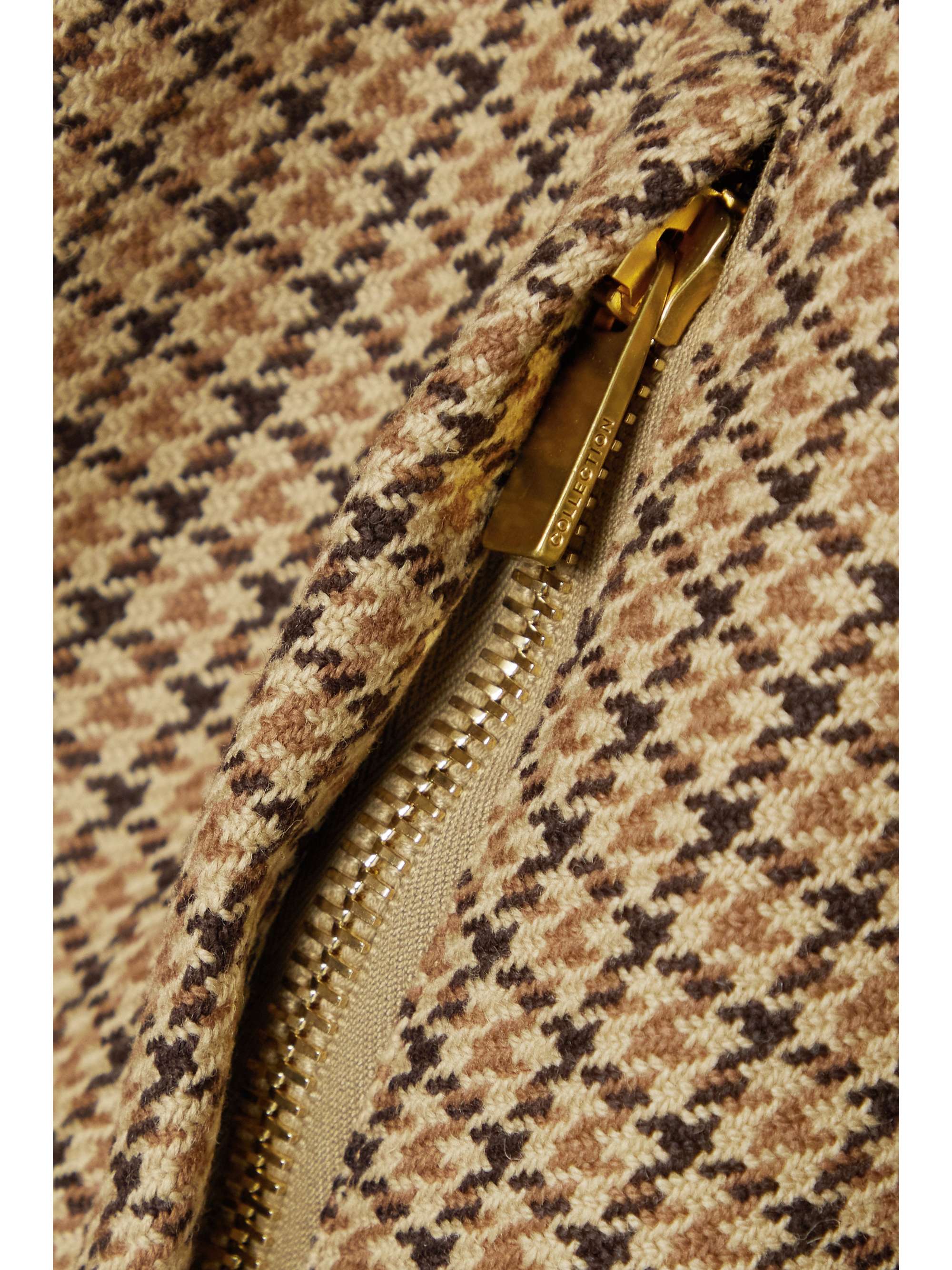 MICHAEL KORS COLLECTION 连帽格纹羊毛羽绒派克外套