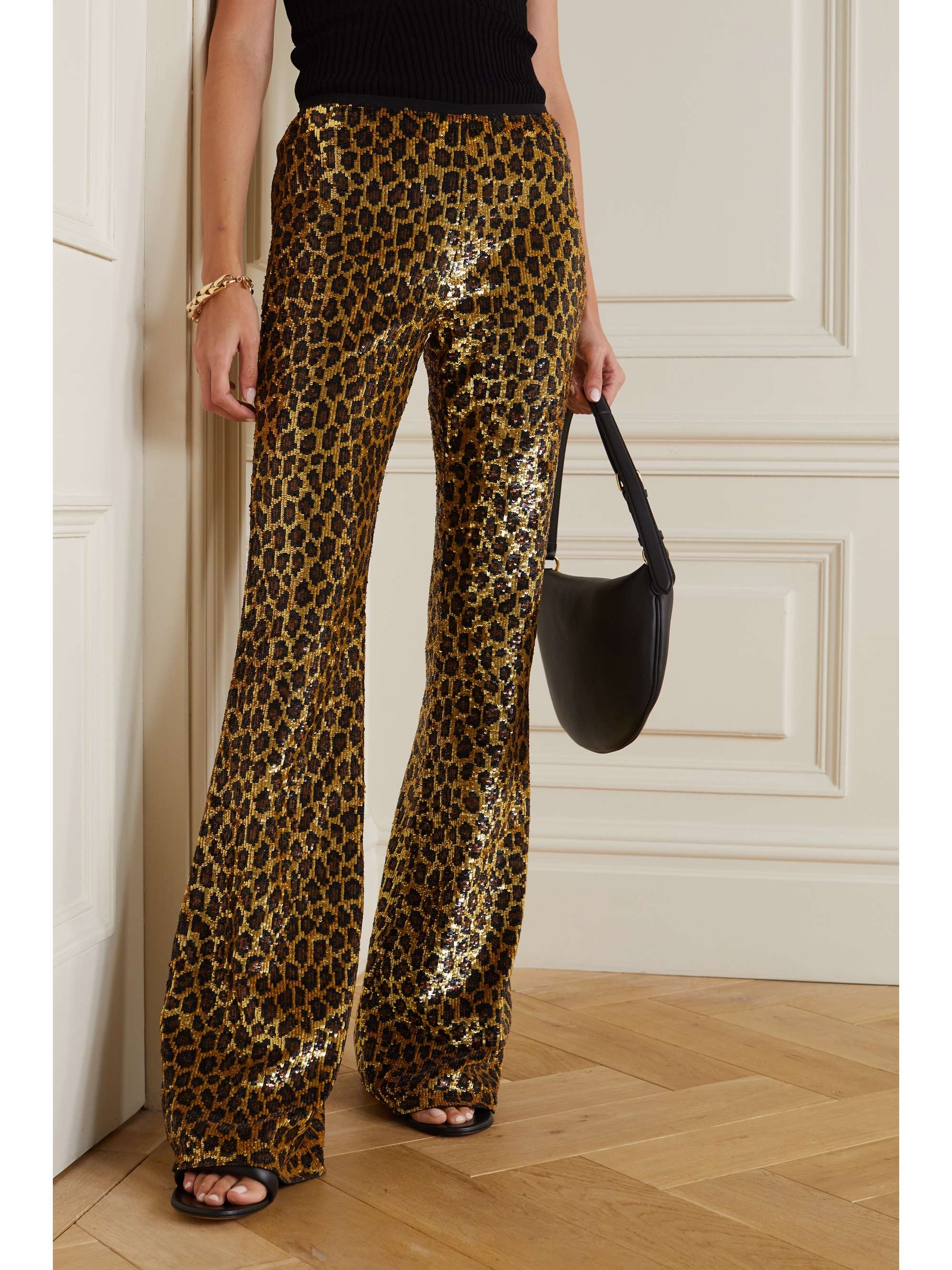 MICHAEL KORS COLLECTION Sequined georgette flared pants