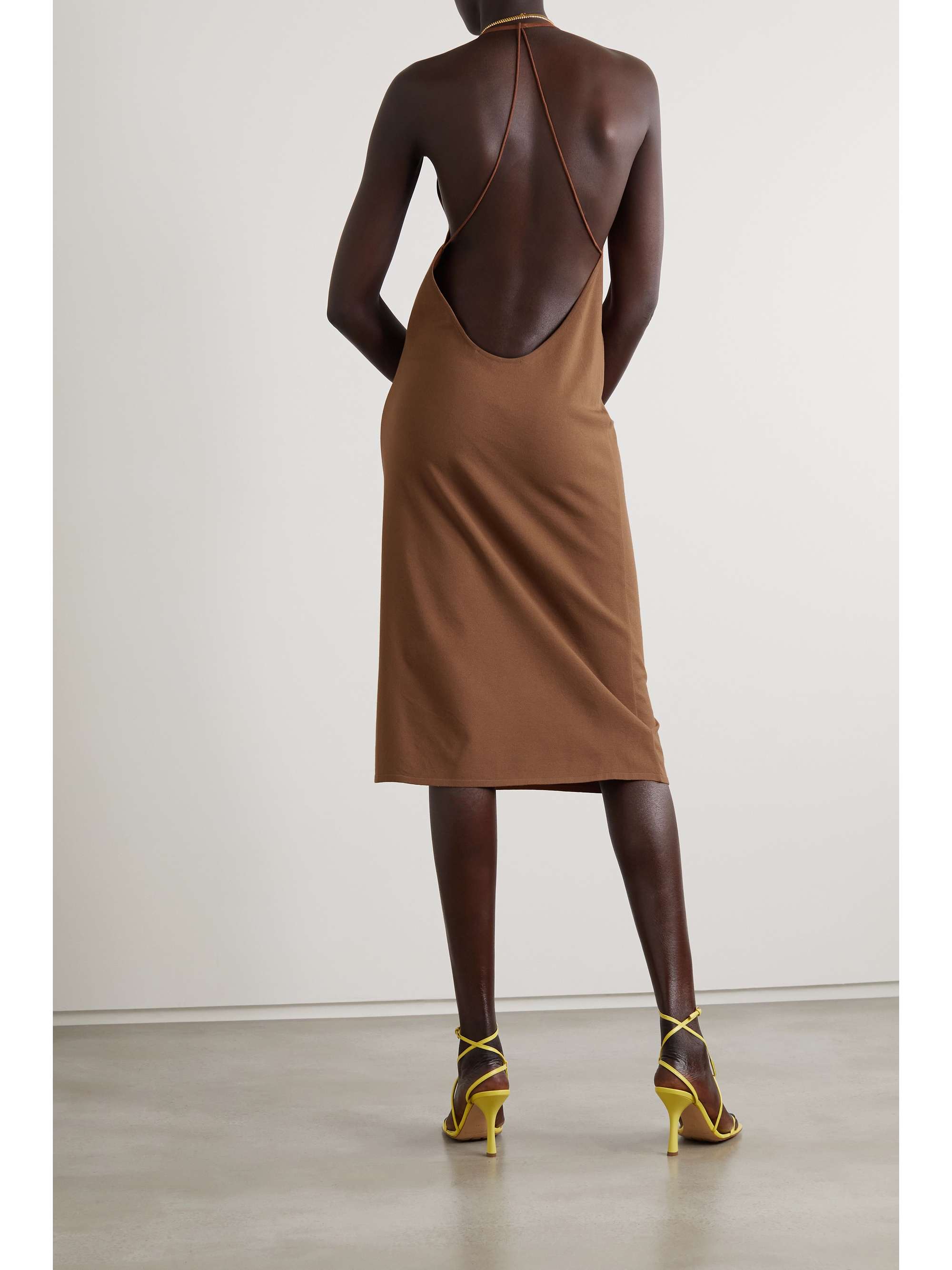 Open back dress clearance midi