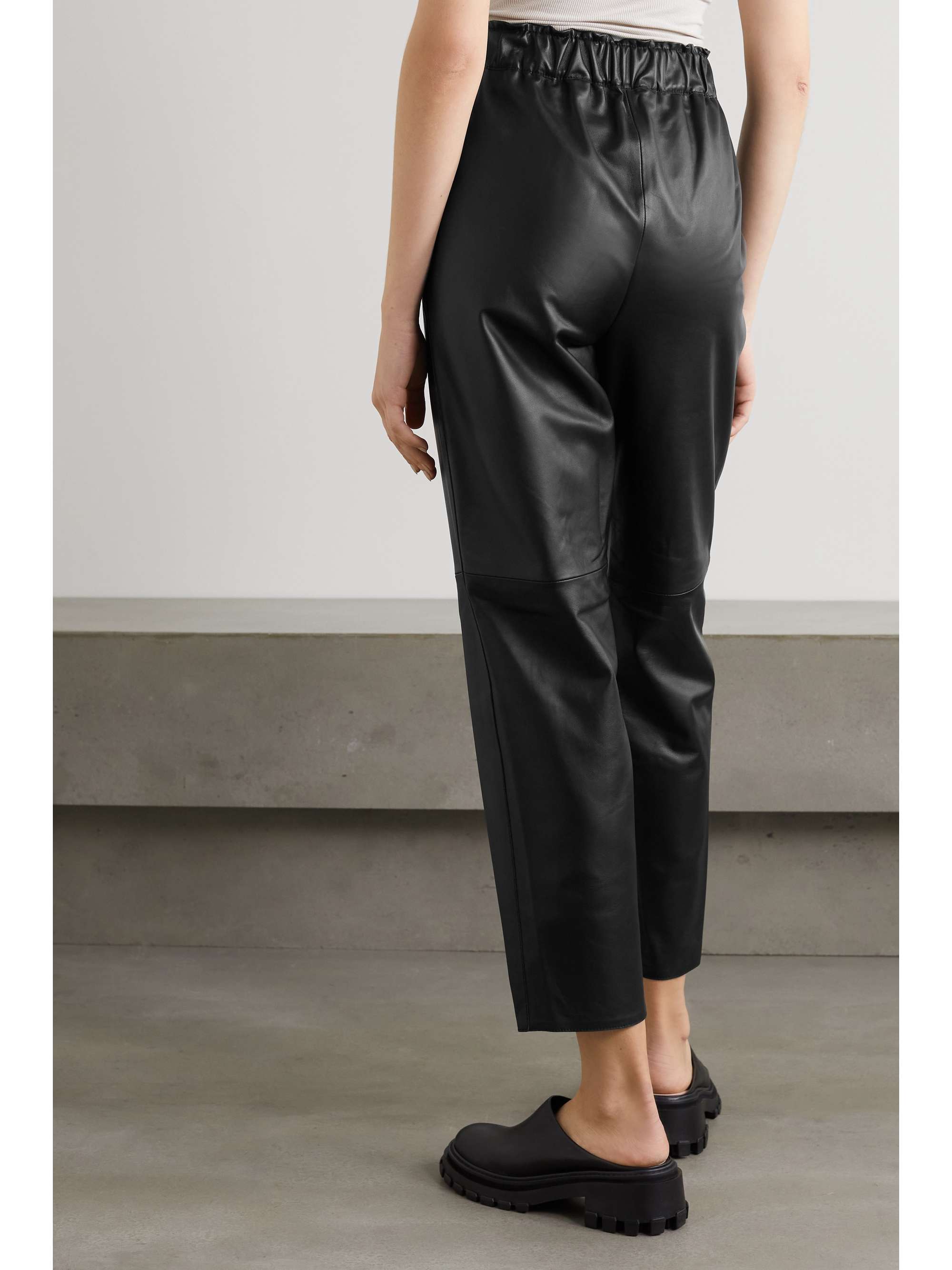 Black Ashland pleated leather tapered 