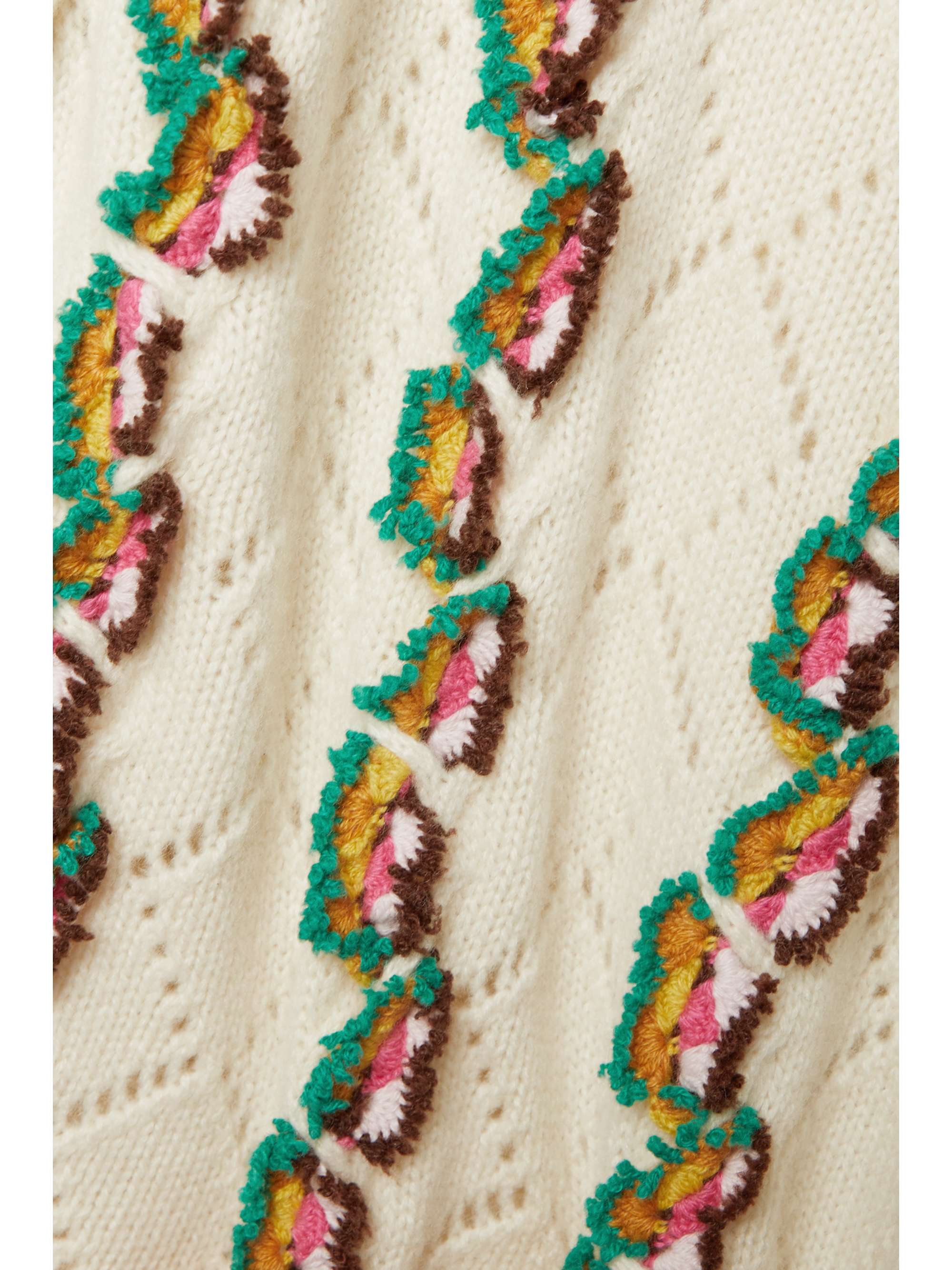 GABRIELA HEARST Alvy appliquéd pointelle-knit cashmere sweater