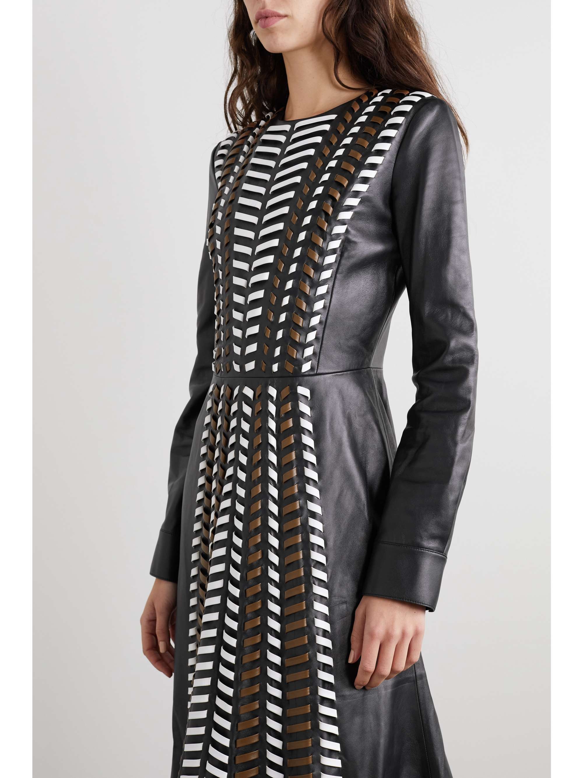 GABRIELA HEARST + NET SUSTAIN Julian whipstiched leather maxi dress