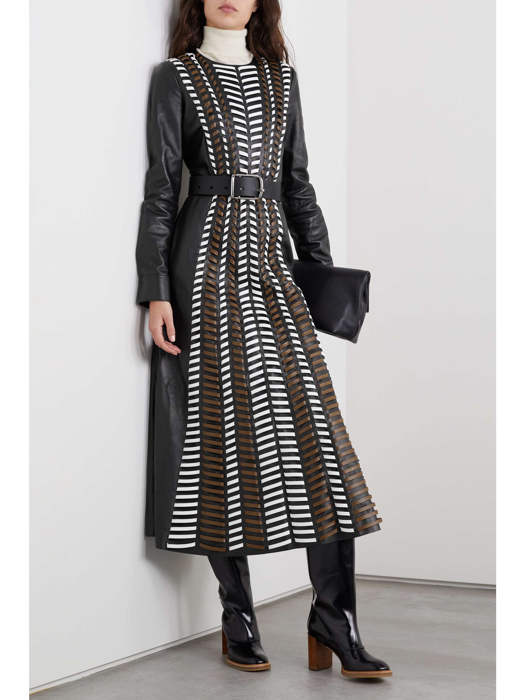 GABRIELA HEARST + NET SUSTAIN Julian whipstiched leather maxi dress