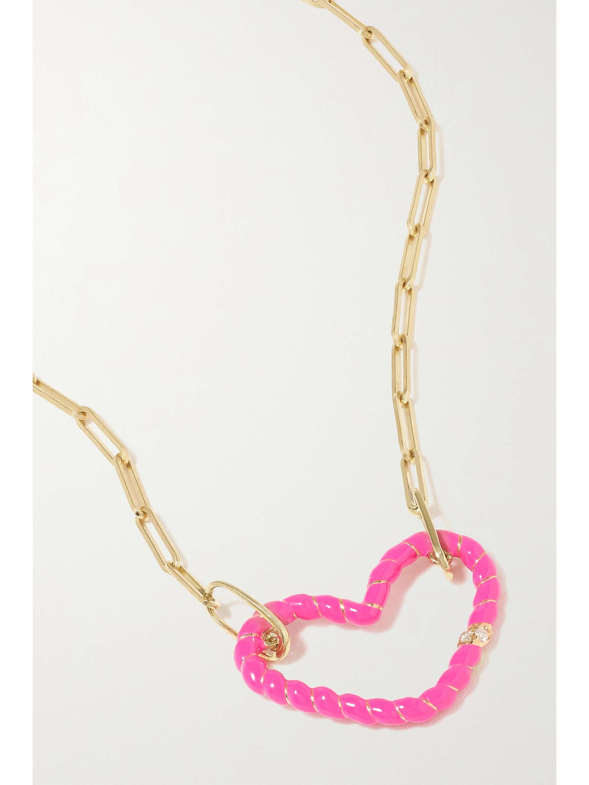 YVONNE LÉON 18-karat and 9-karat gold, enamel and diamond necklace