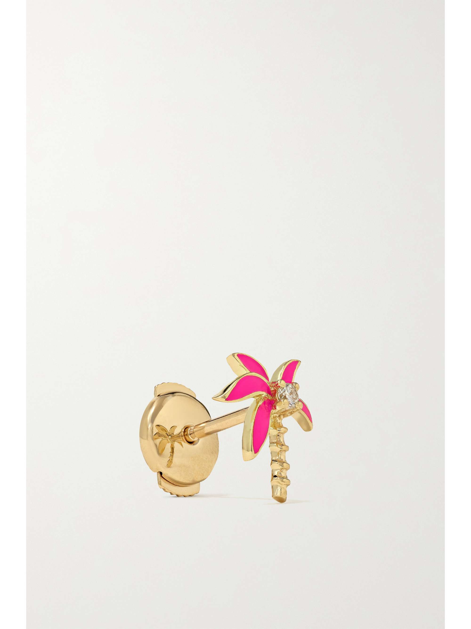 YVONNE LÉON 9-karat gold, enamel and diamond earrings