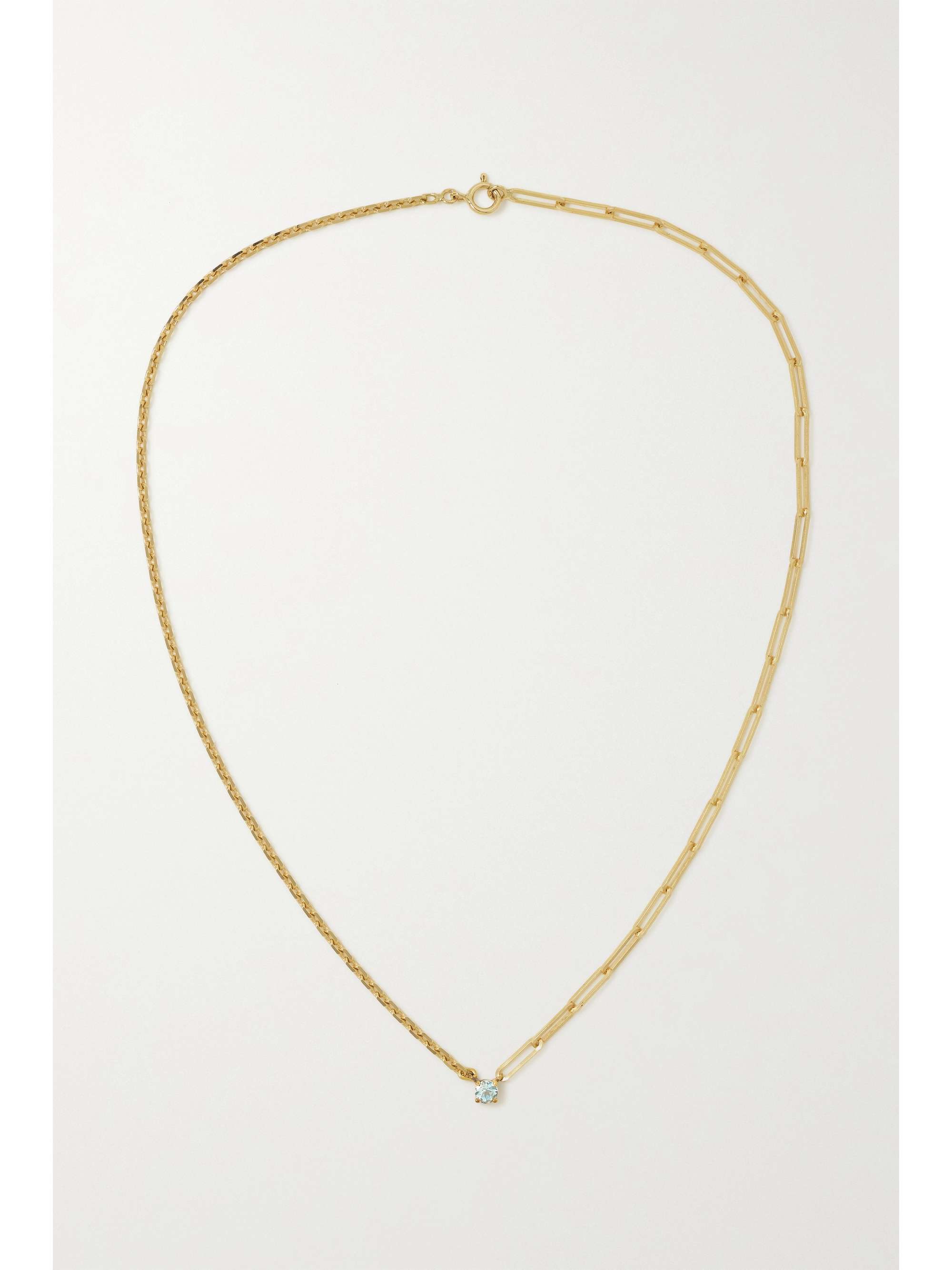 YVONNE LÉON 18-karat gold aquamarine necklace