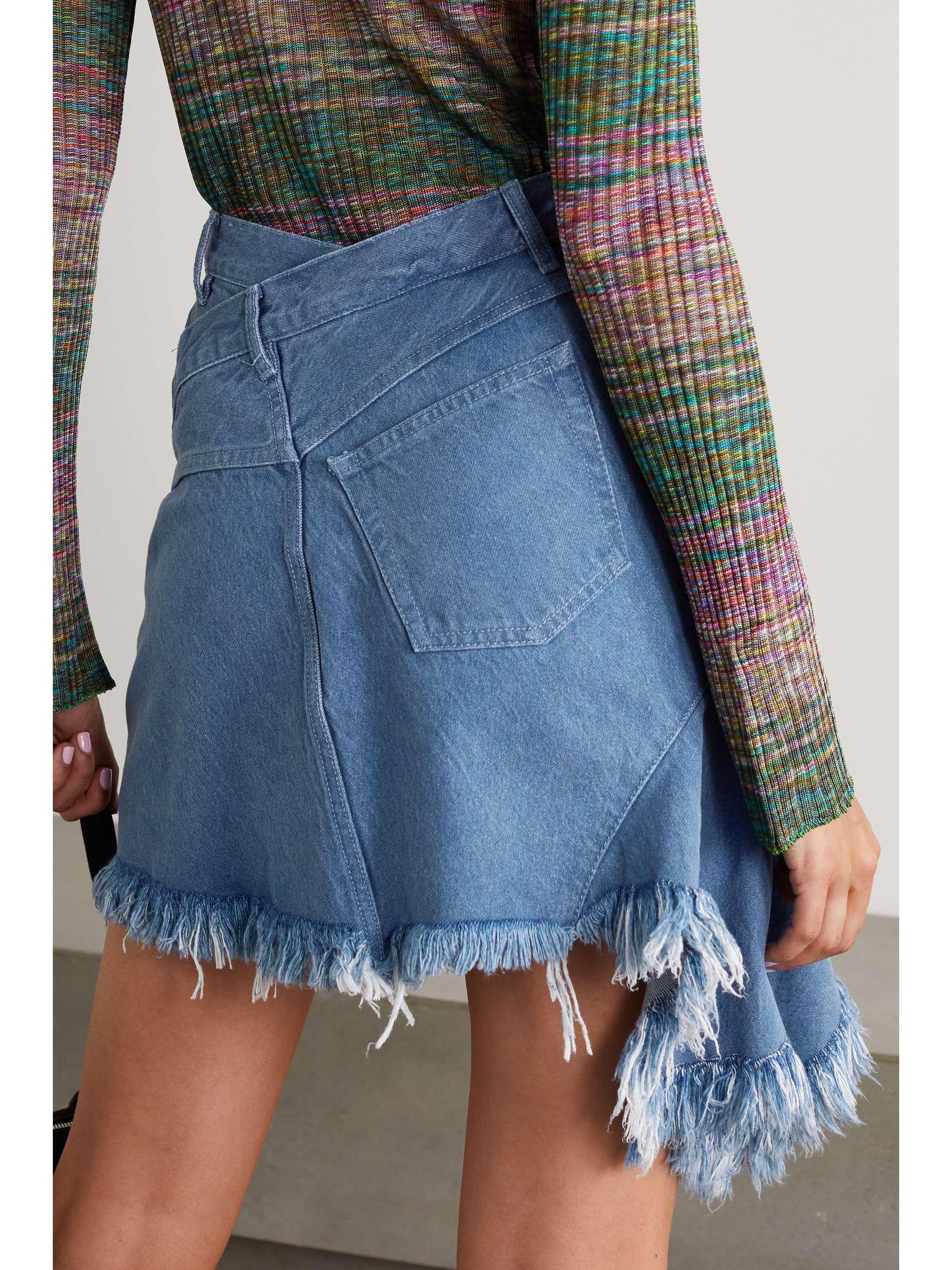 Mid denim + NET SUSTAIN asymmetric 