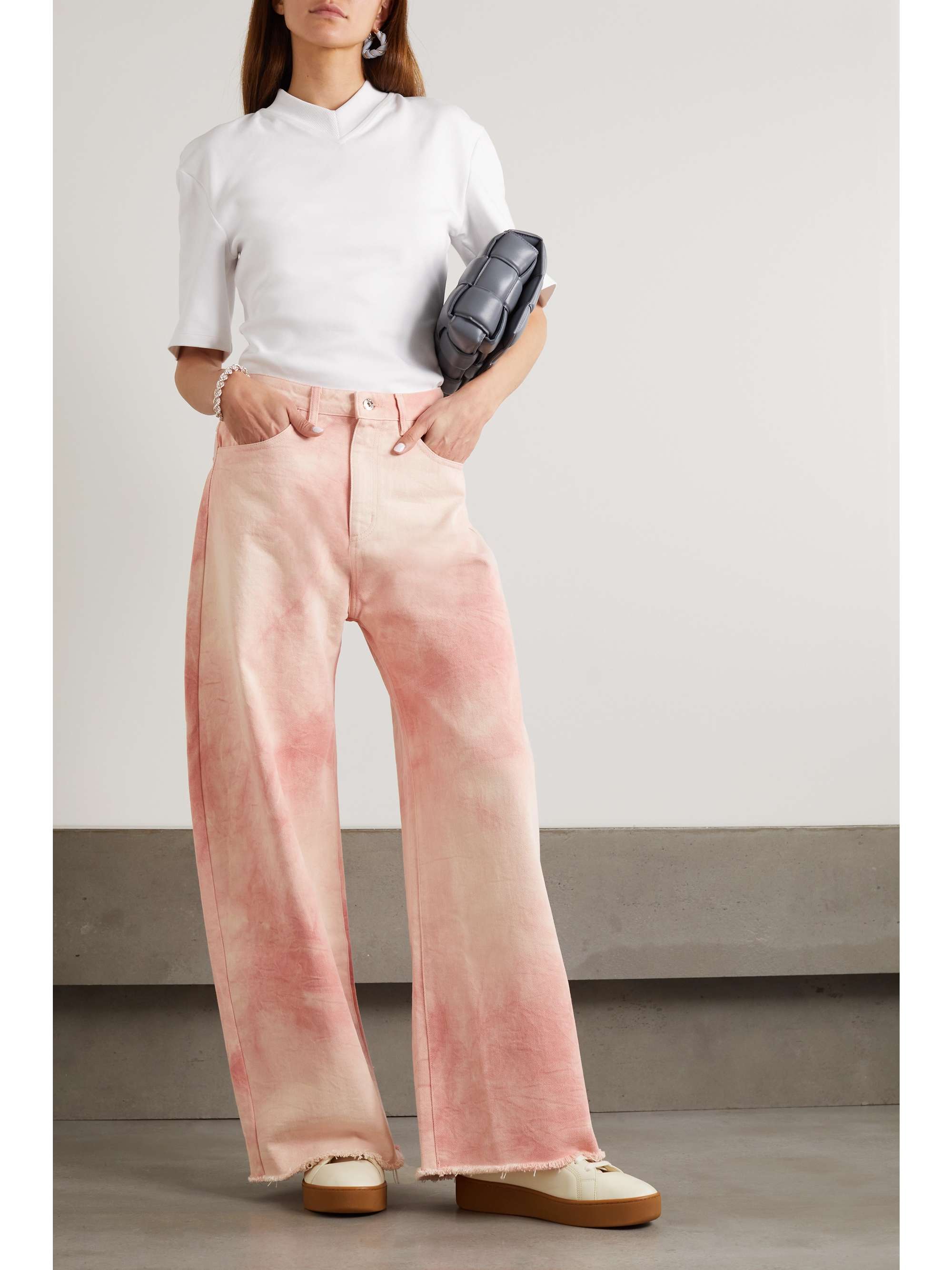 Pink + NET SUSTAIN tie-dyed organic boyfriend jeans | MARQUES' ALMEIDA |  NET-A-PORTER