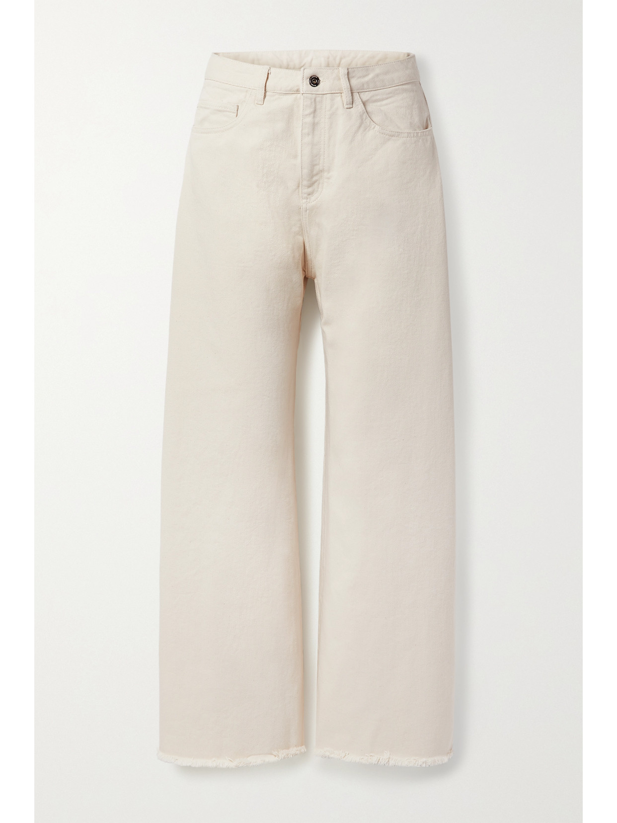 Marques' Almeida + Net Sustain Frayed Organic Boyfriend Jeans In White